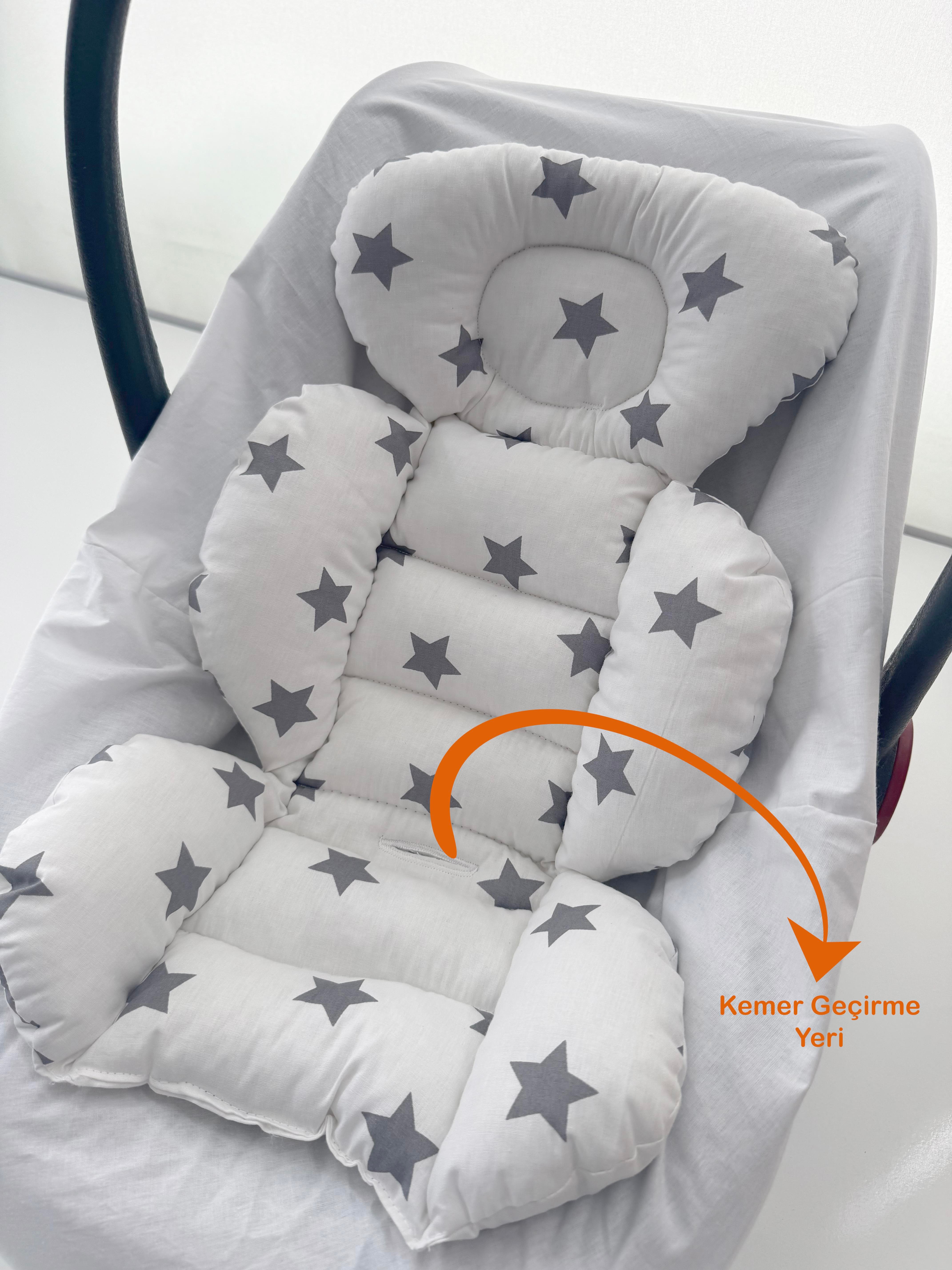 Jaju Baby Gri Yıldızlı Oto Koltuğu Minderi - Puset Minderi