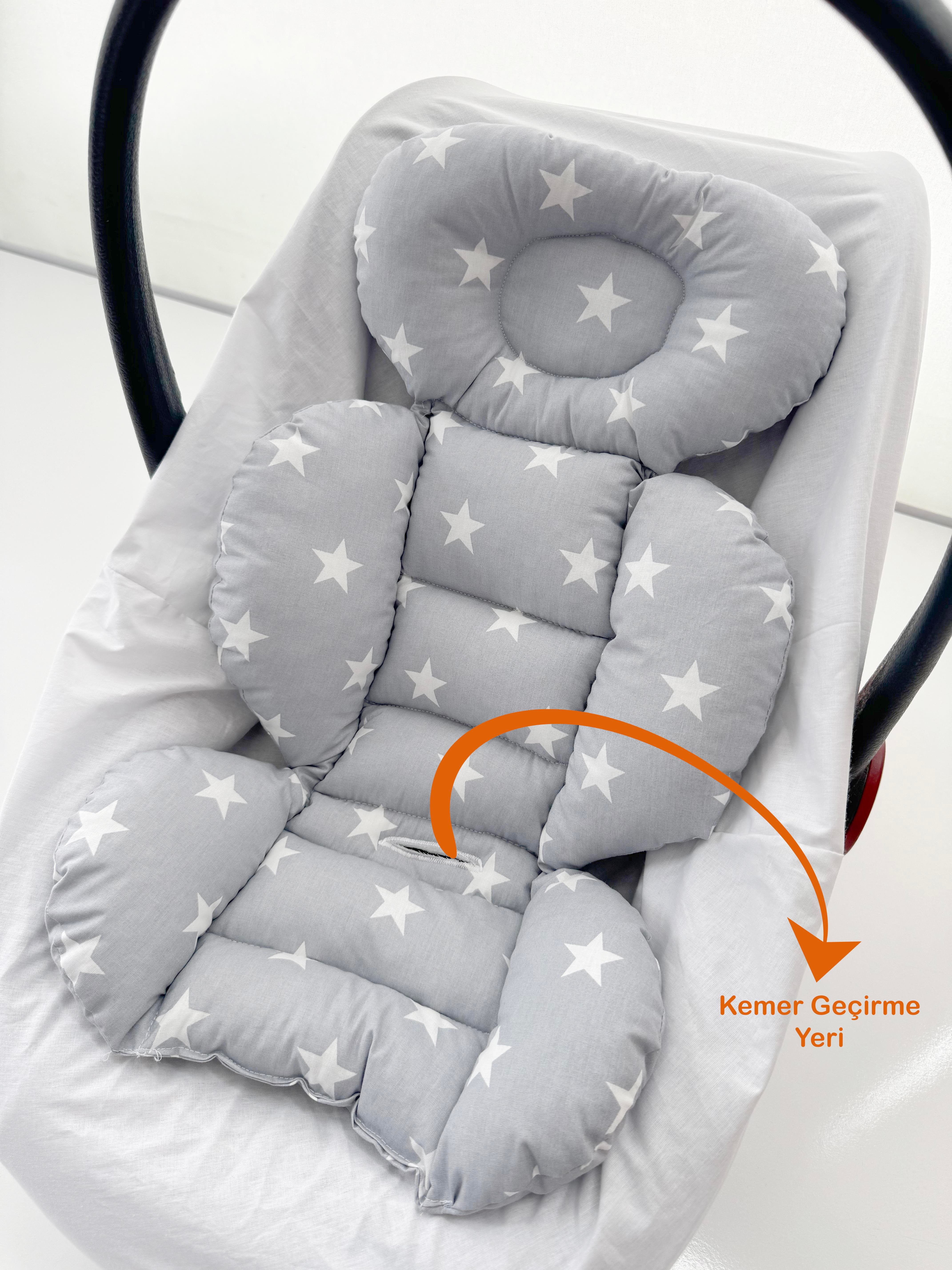 Jaju Baby Gri Yıldızlı Oto Koltuğu Minderi - Puset Minderi
