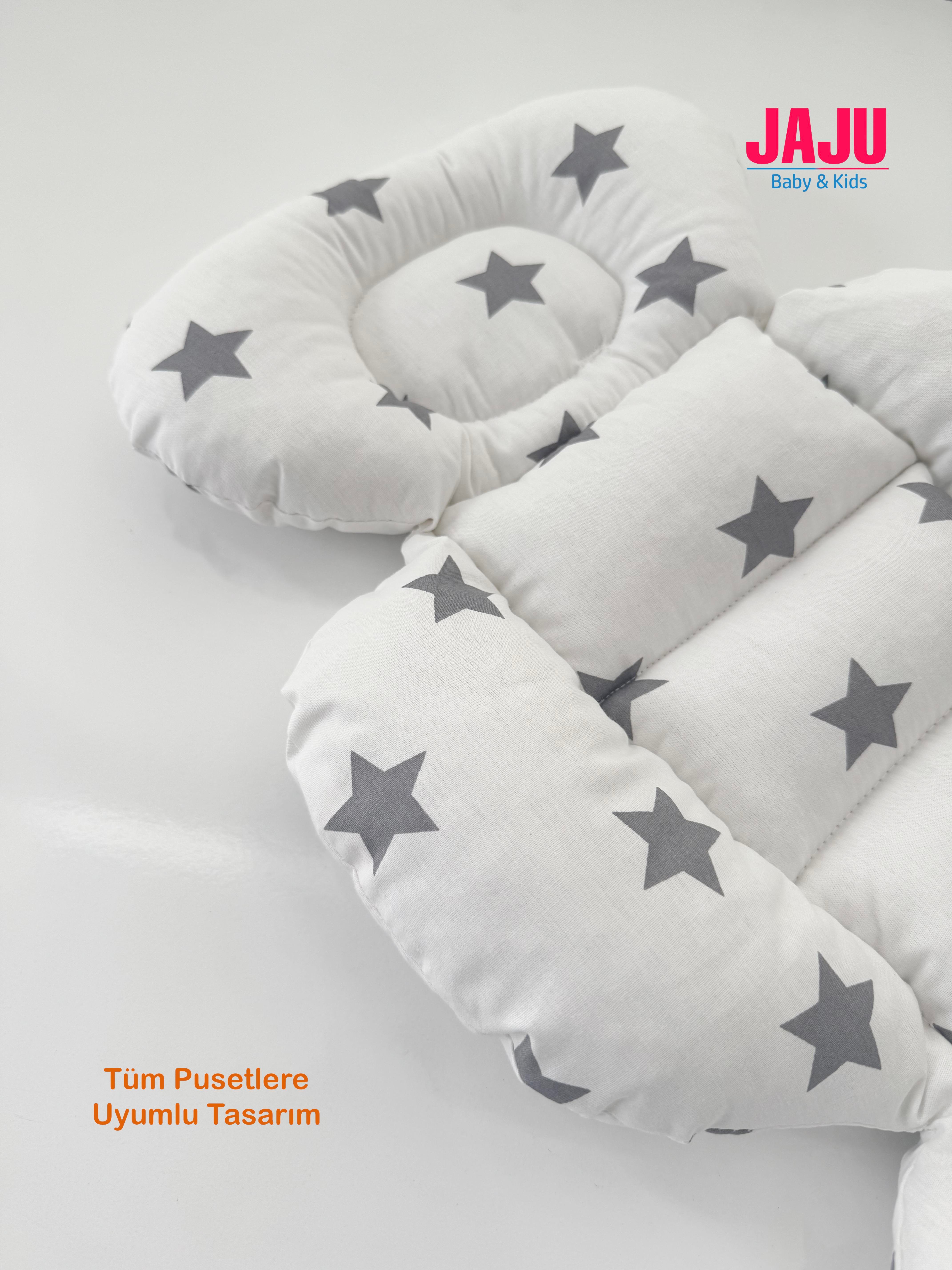 Jaju Baby Gri Yıldızlı Oto Koltuğu Minderi - Puset Minderi
