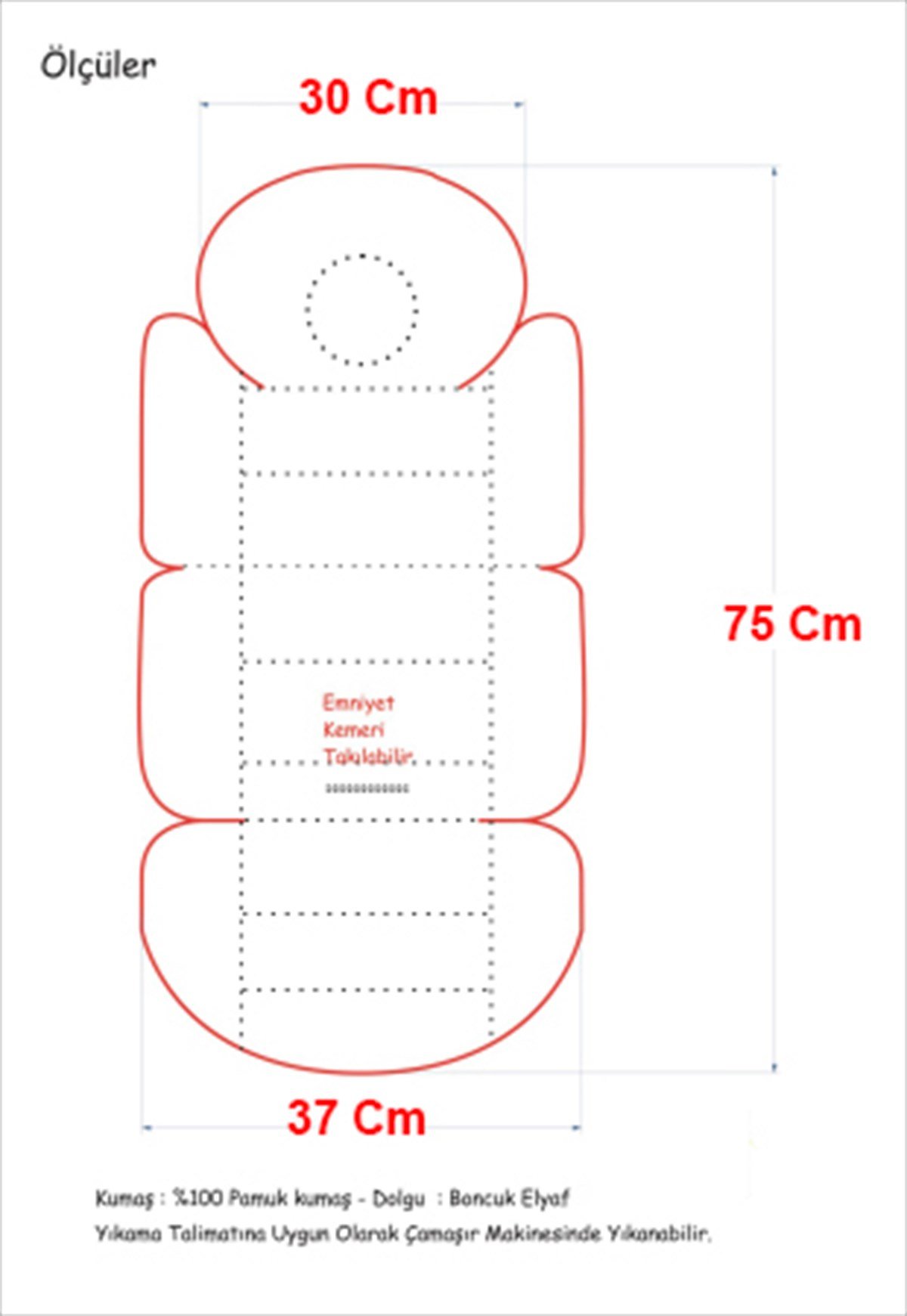 Jaju Baby Gri Zikzaklı Bebek Arabası Minderi