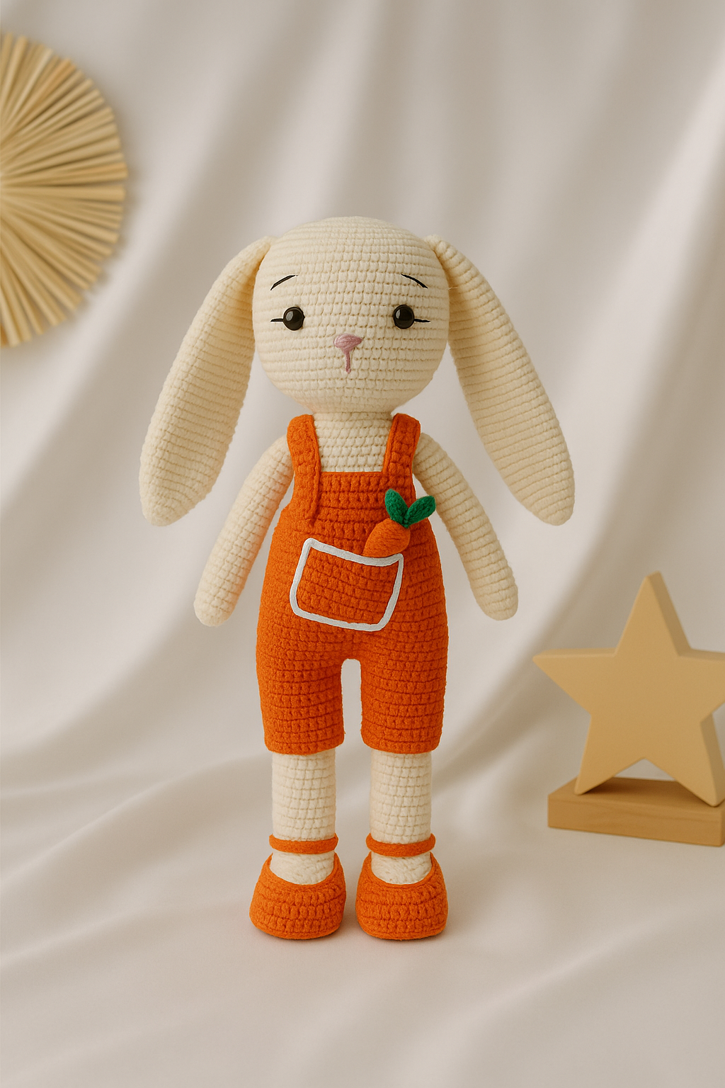 Jaju Baby Havuçlu Turuncu Tavşan Amigurumi Oyuncak 20 cm