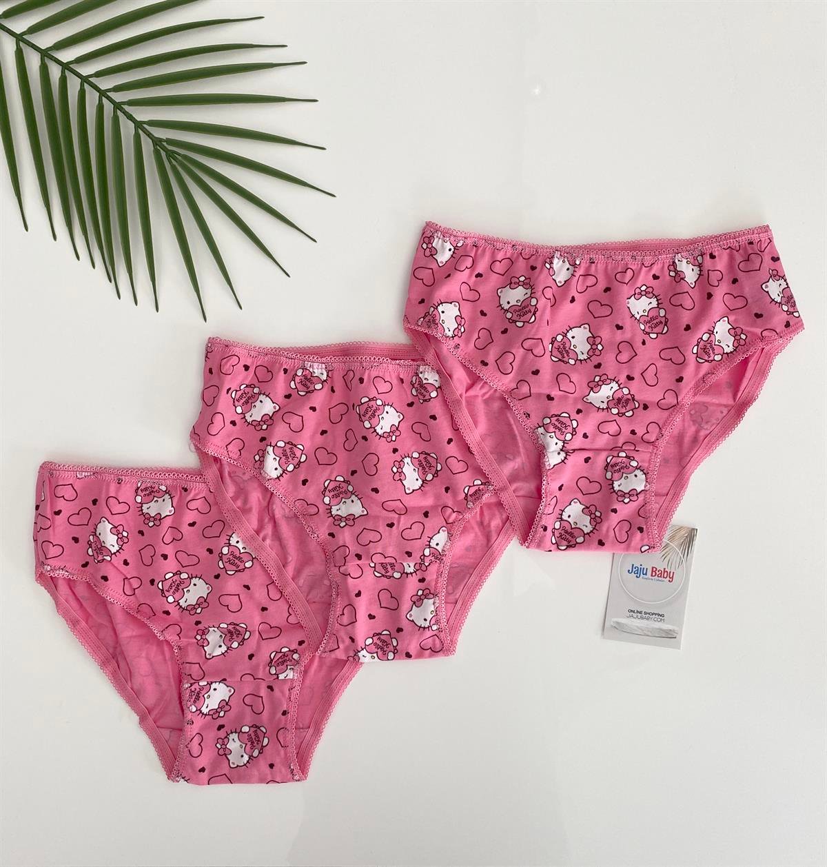 Jaju Baby Hello Kitty Kız Çocuk 3'Lü Slip Külot Seti