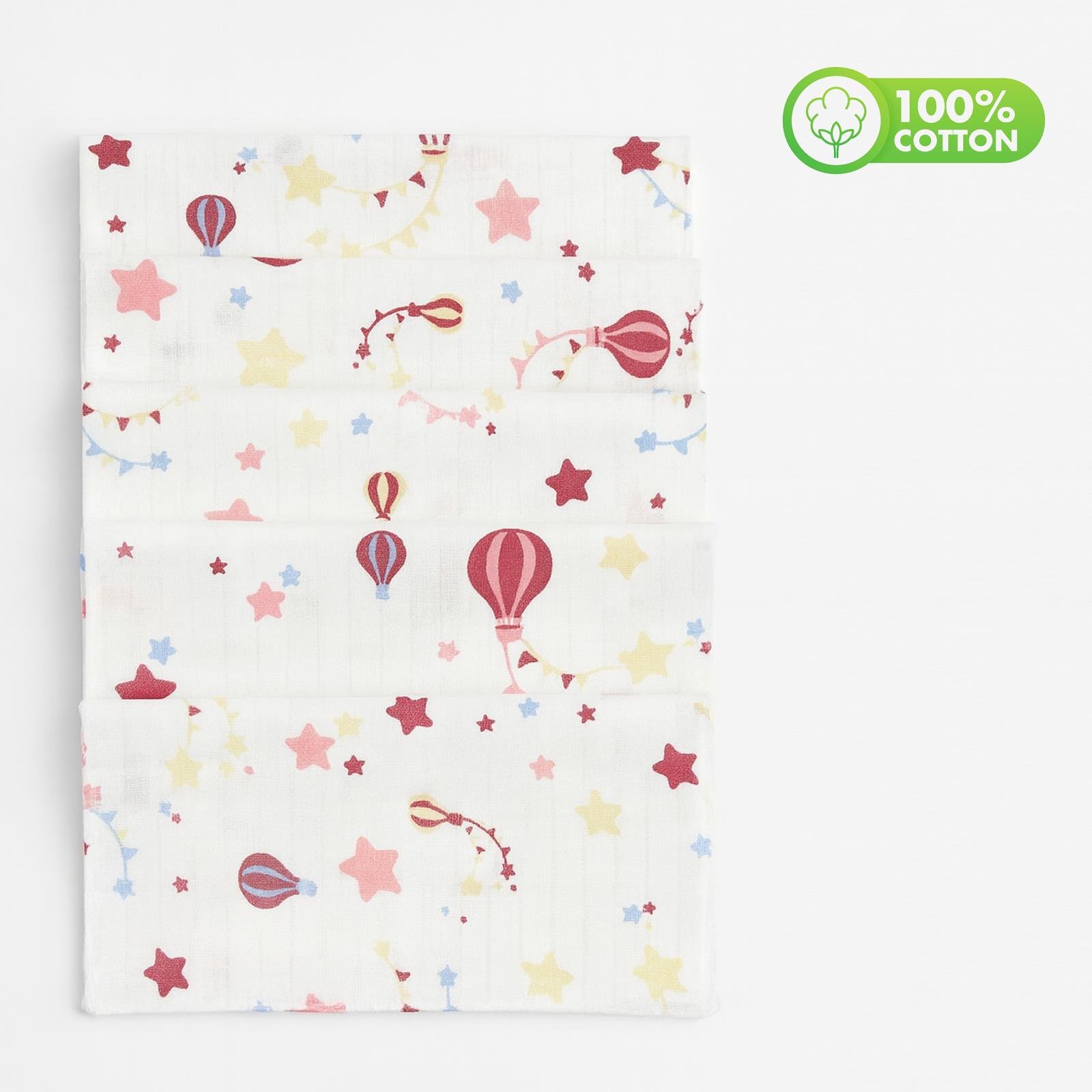 Jaju Baby Kaktüs Desenli Çift Taraflı Müslin Battaniye Mendil ve Yastık 6 Parça Set