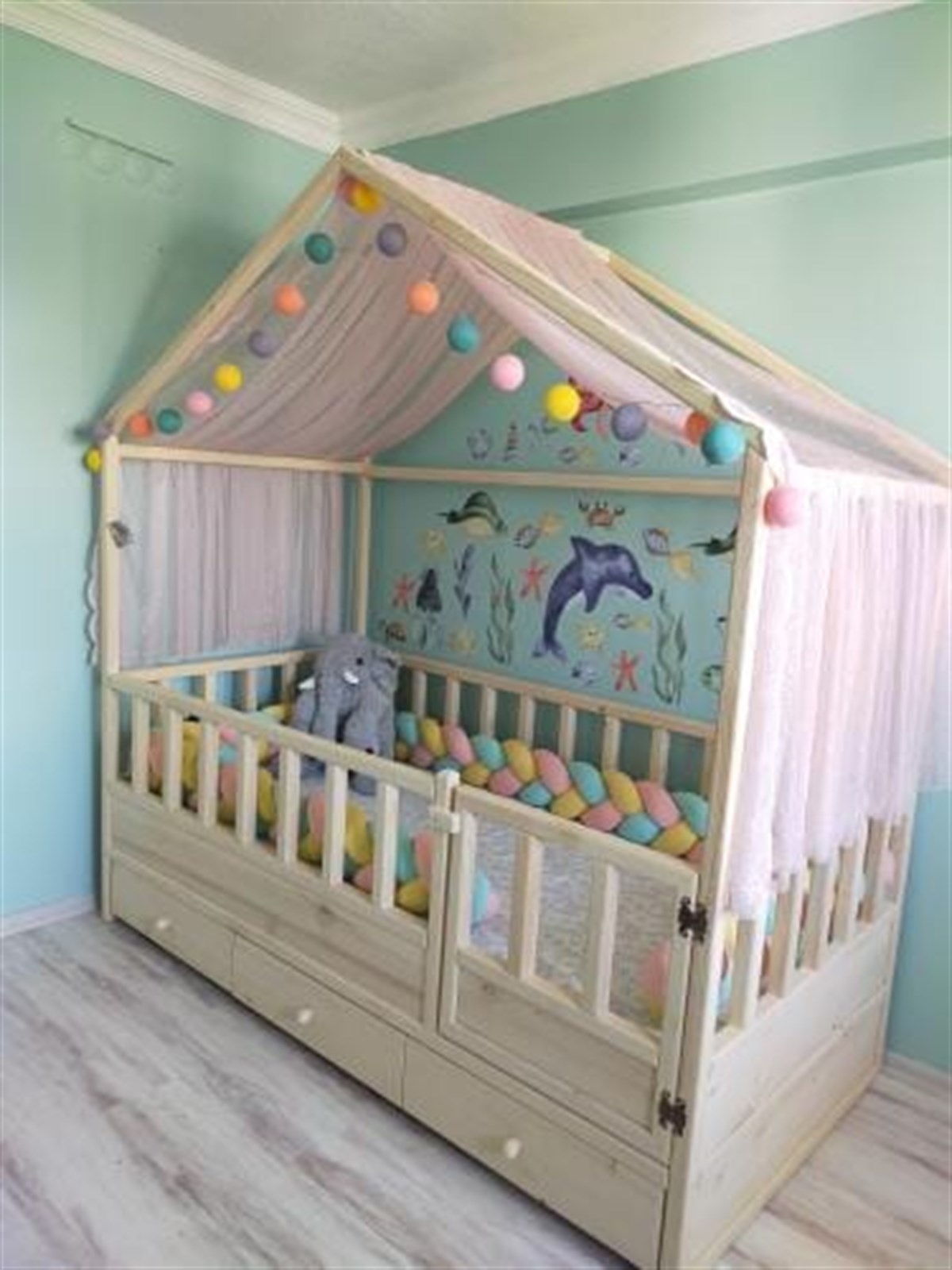 Jaju Baby Karışık 3 Renk Örgü Koruma Özel Tasarım