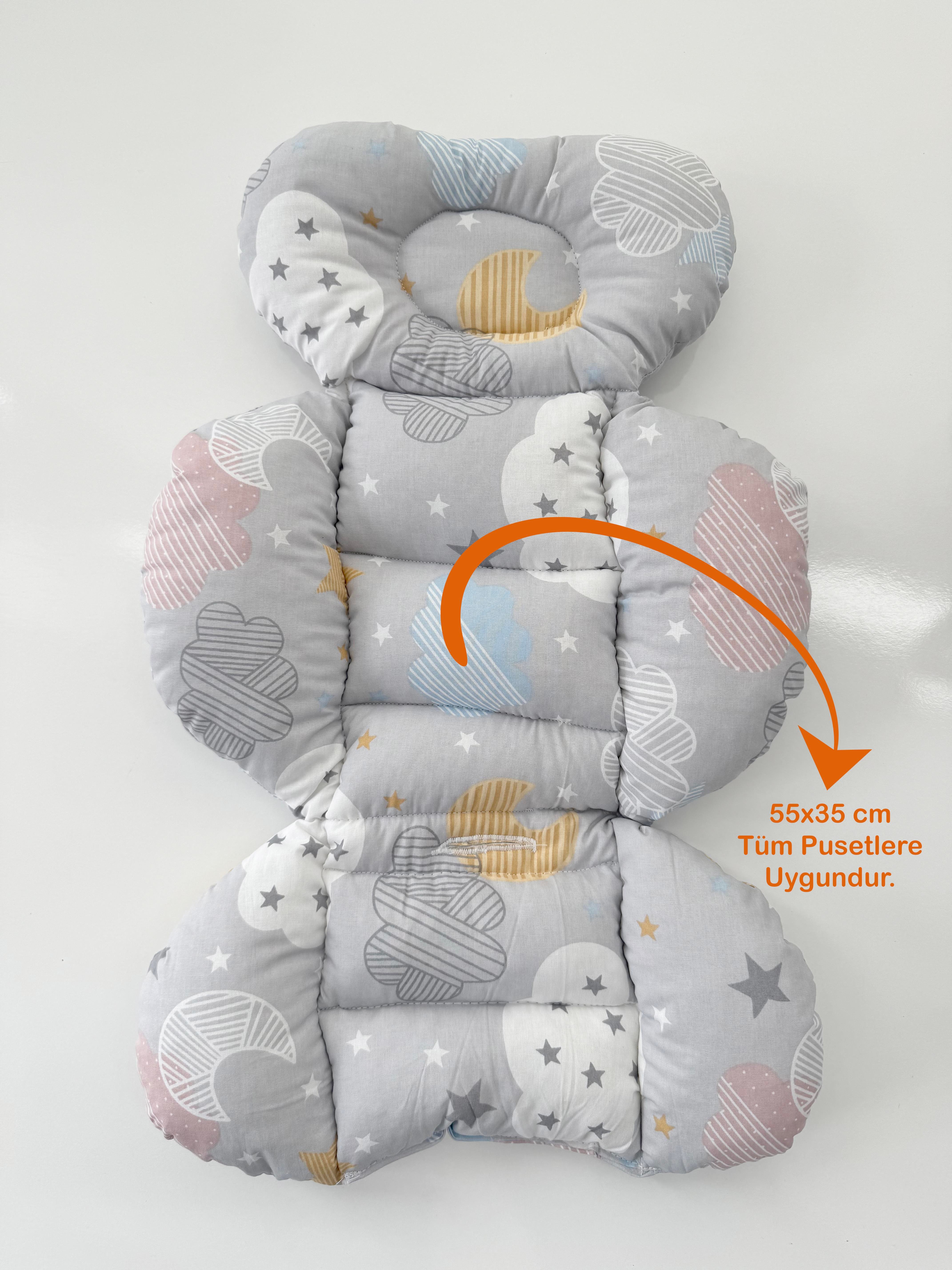 Jaju Baby Karışık Bulut Desenli Oto Koltuğu Minderi - Puset Minderi