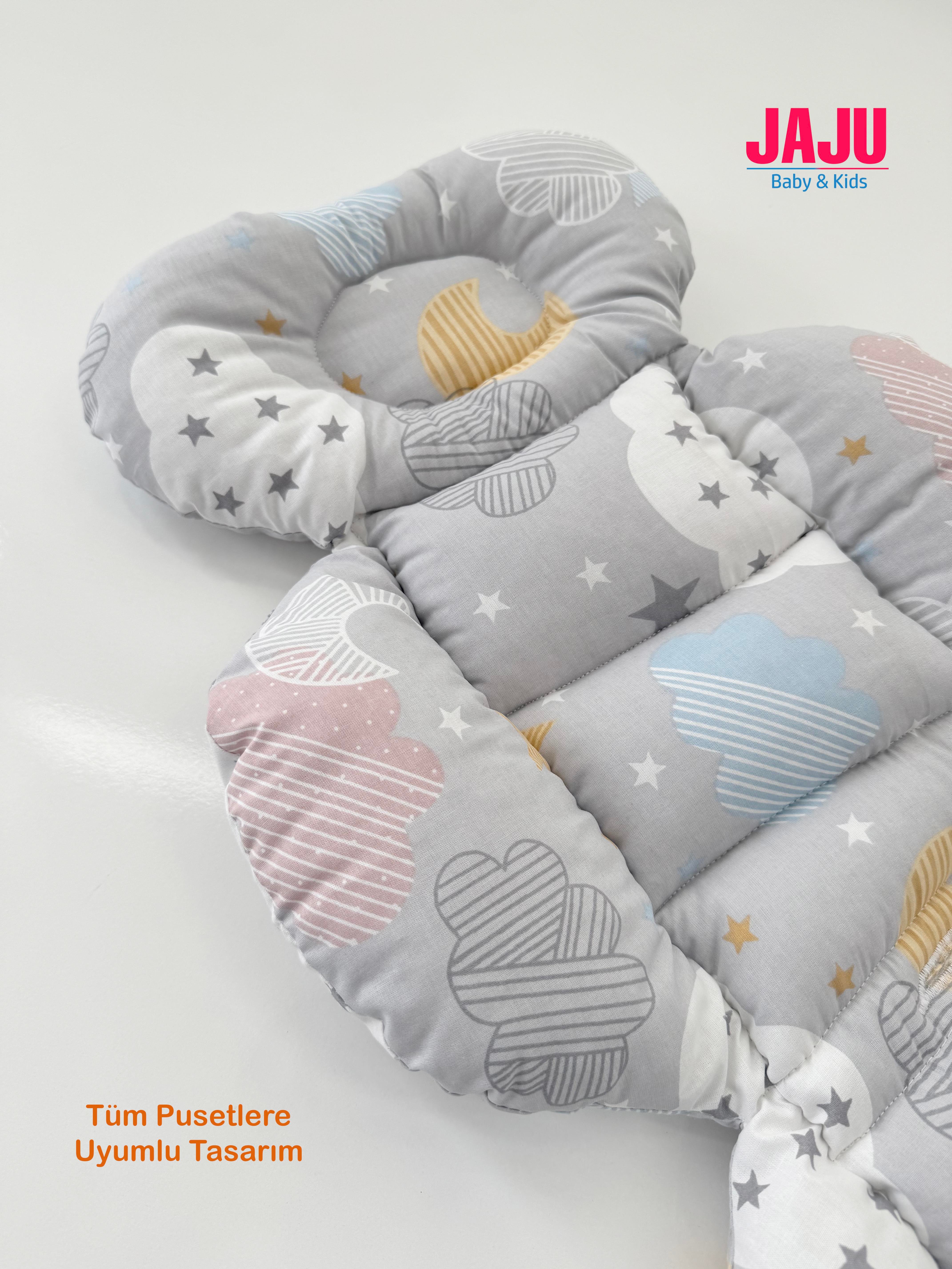 Jaju Baby Karışık Bulut Desenli Oto Koltuğu Minderi - Puset Minderi