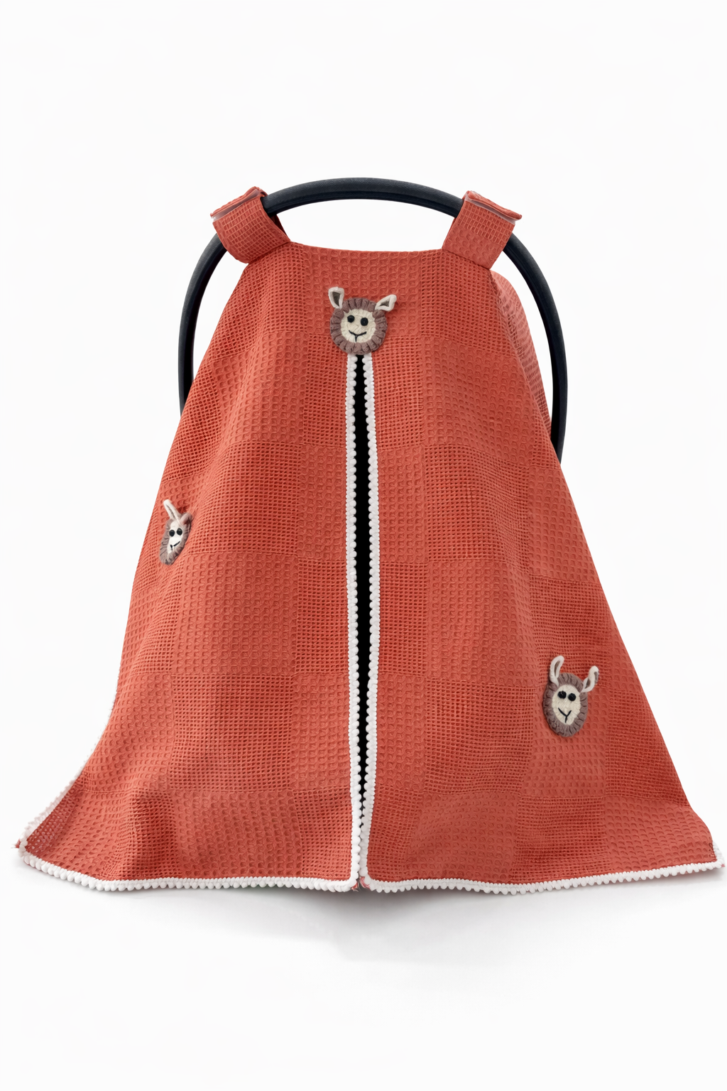 Jaju Baby Kiremit Waffle Kumaş Organik Kuzu Tasarım Puset Örtüsü