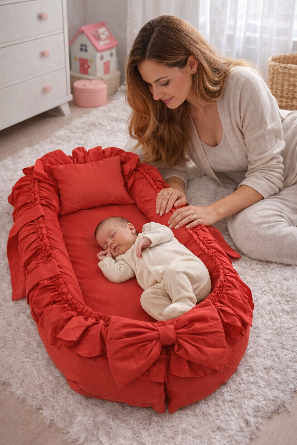 Jaju Baby Kırmızı Lüx Tasarım Babynest