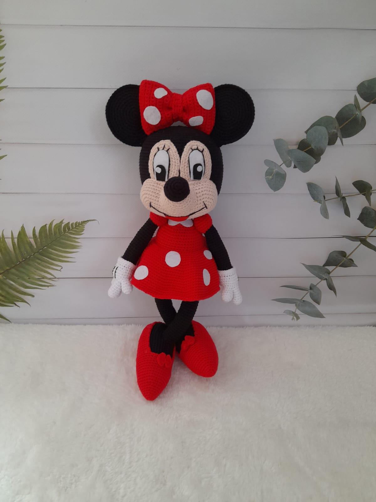 Jaju Baby Kırmızı Minnie Mouse Kız Amigurumi Oyuncak 36 cm