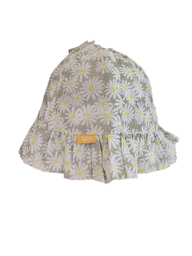Jaju Baby Kitti 4-8 Yaş Yeşil Papatya Desenli Çocuk Fötr Şapka