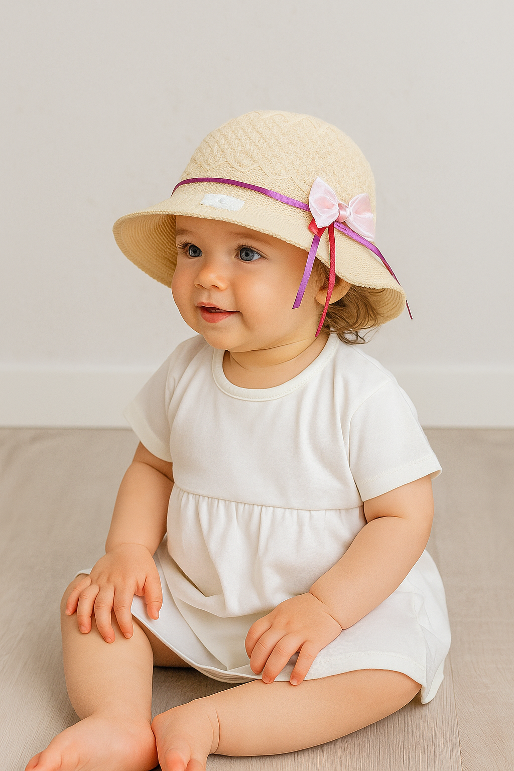 Jaju Baby Kız Bebek 0-18 Ay Bej Merserize  Fötr Şapka