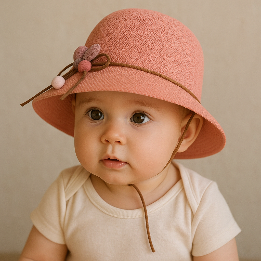 Jaju Baby Kız Bebek 0-18 Ay Nar Çiçeği  Merserize  Fötr Şapka