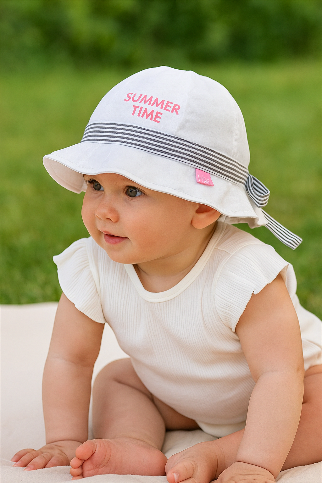 Jaju Baby Kız Bebek 1-3 Yaş Beyaz Renk Büyük Fiyonk Detaylı Fötr Şapka