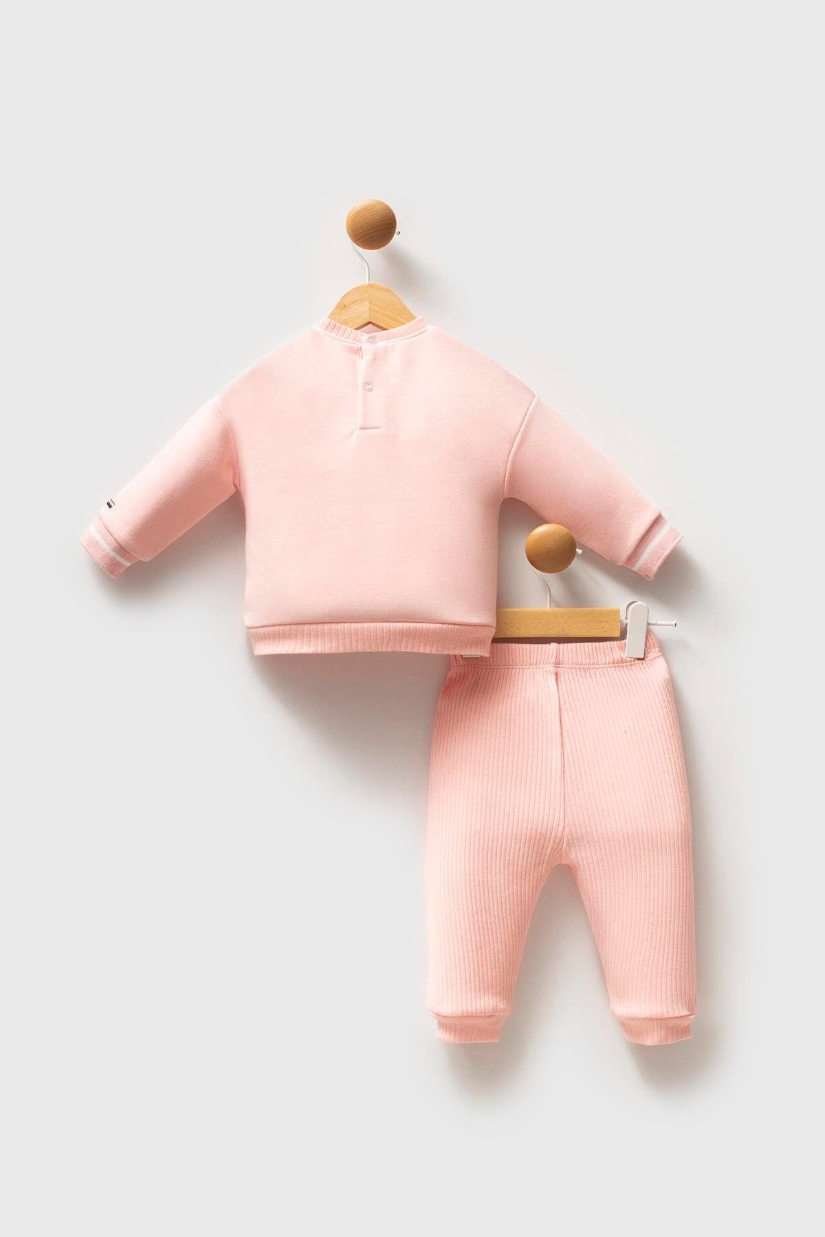 Jaju Baby Kız Bebek U.S. POLO Assn.   AÇIK PEMBE - Üç İplik - 2 li Takım USB2738 - V2
