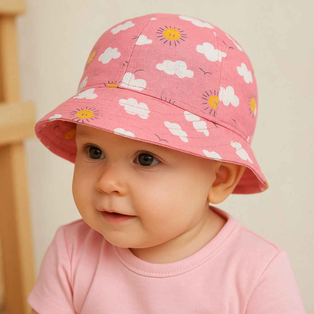 Jaju Baby Kız  Çocuk 0-18 Ay Pembe Bulut Desenli  Fötr