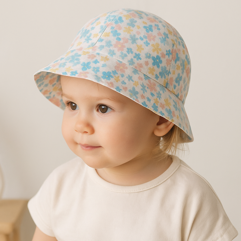 Jaju Baby Kız  Çocuk 1-3 Yaş Turkuaz Çiçek Desenli  Fötr