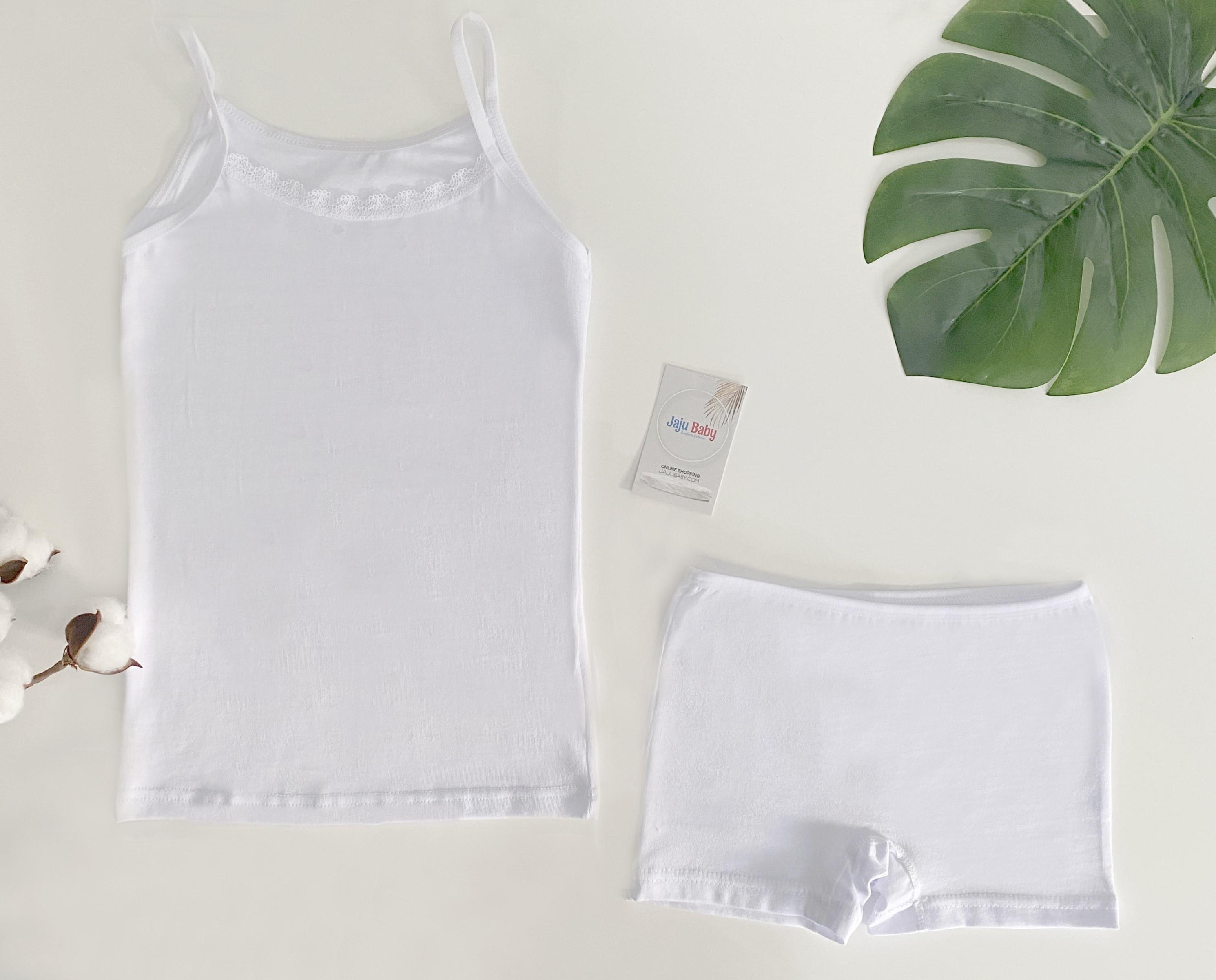 Jaju Baby Kız Çocuk Beyaz Atlet Boxer Takım