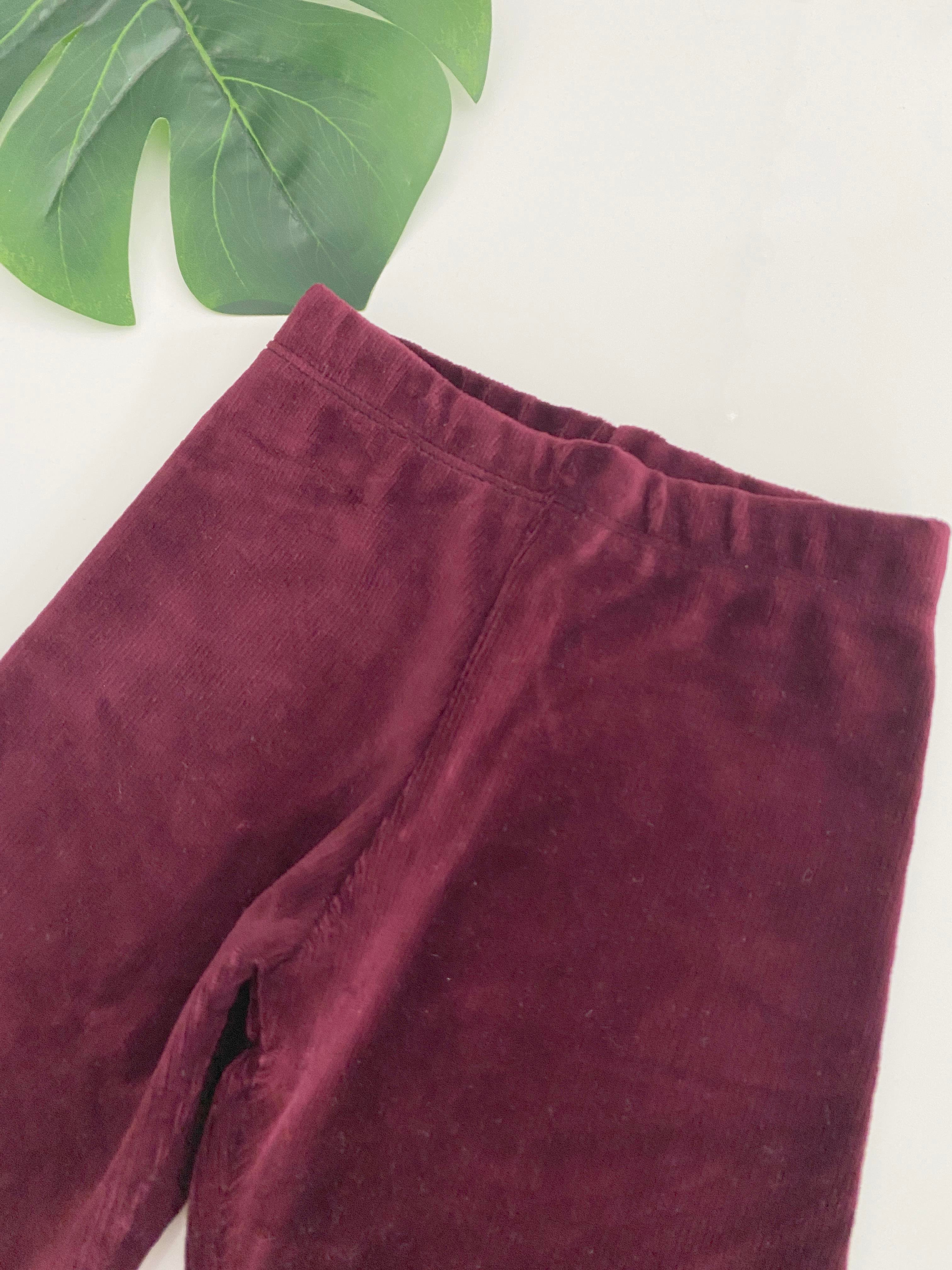 Jaju Baby Kız Çocuk Bordo Renk Fitilli Kadife Tayt