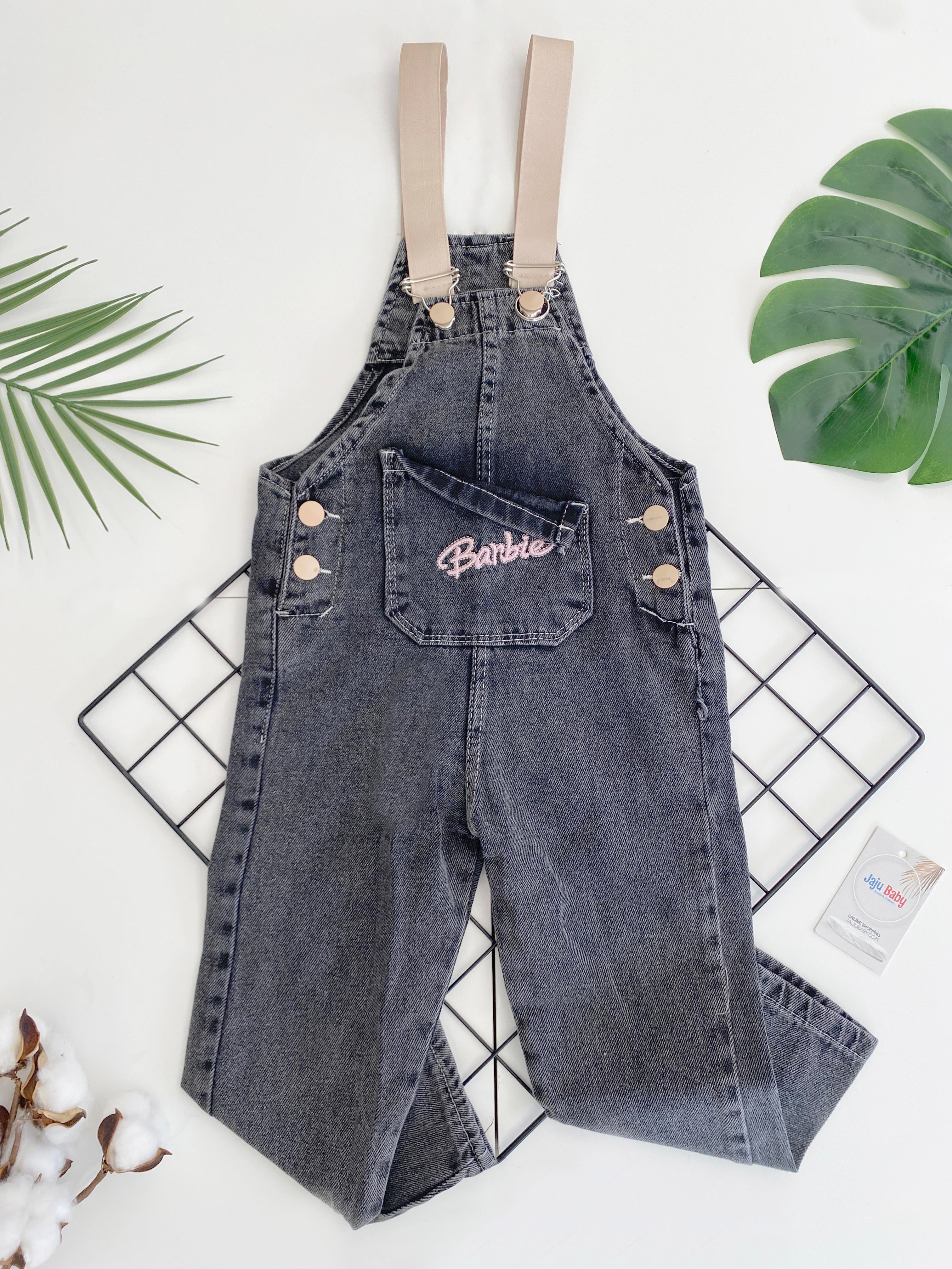 Jaju Baby Kız Çocuk Füme Renk Barbie Kot Salopet