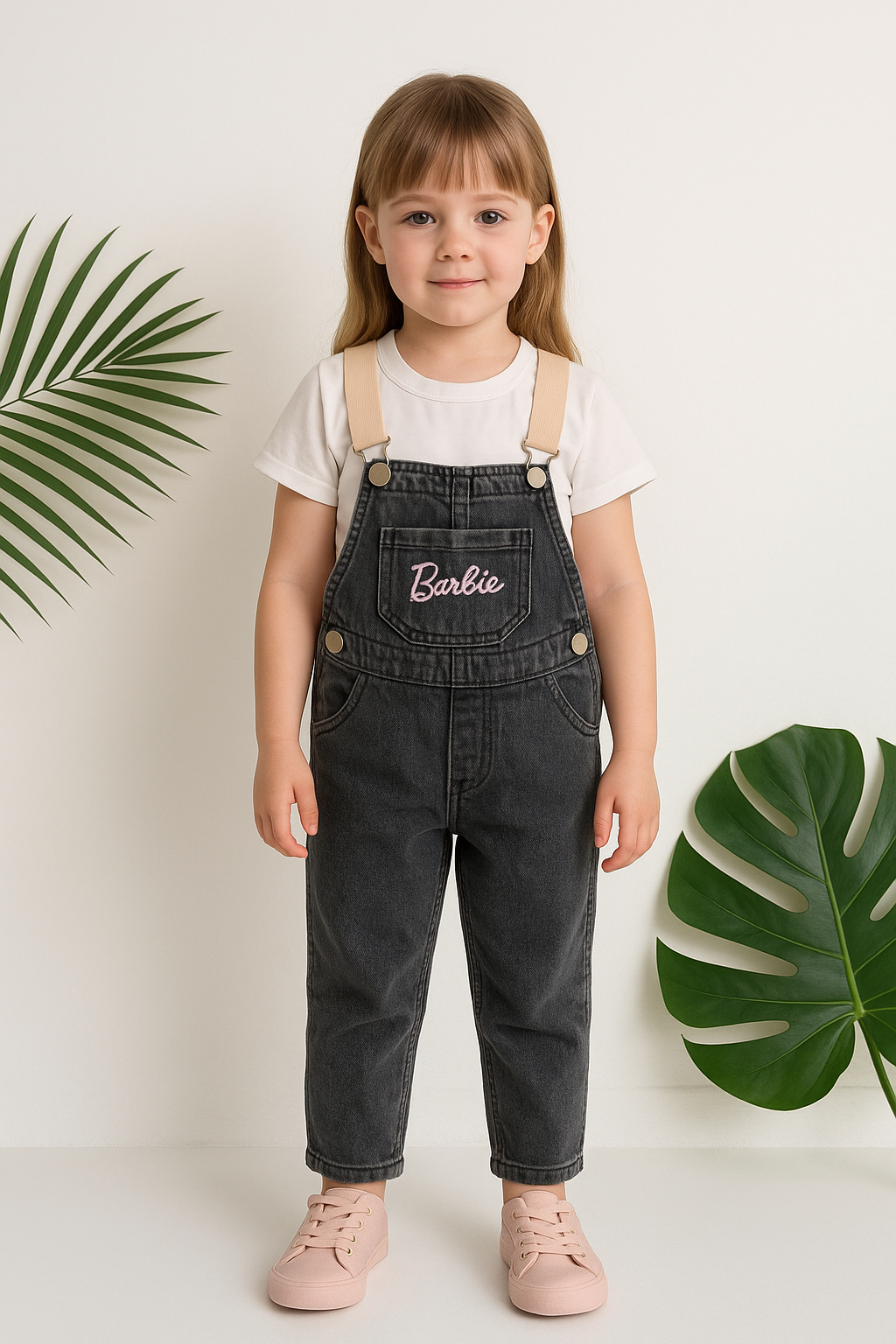 Jaju Baby Kız Çocuk Füme Renk Barbie Kot Salopet