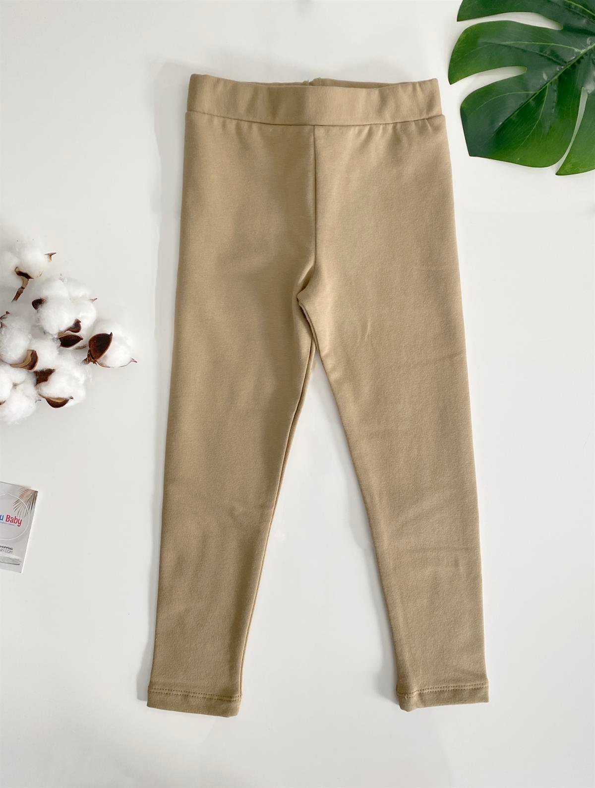 Jaju Baby Kız Çocuk Kahverengi Beli Lastikli 2 İp Tayt