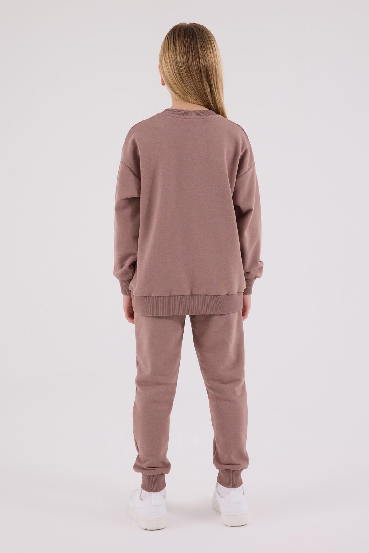 Jaju Baby Kız Çocuk   VİZON - Üç İplik - Eşofman Takımı RP3694 - V1