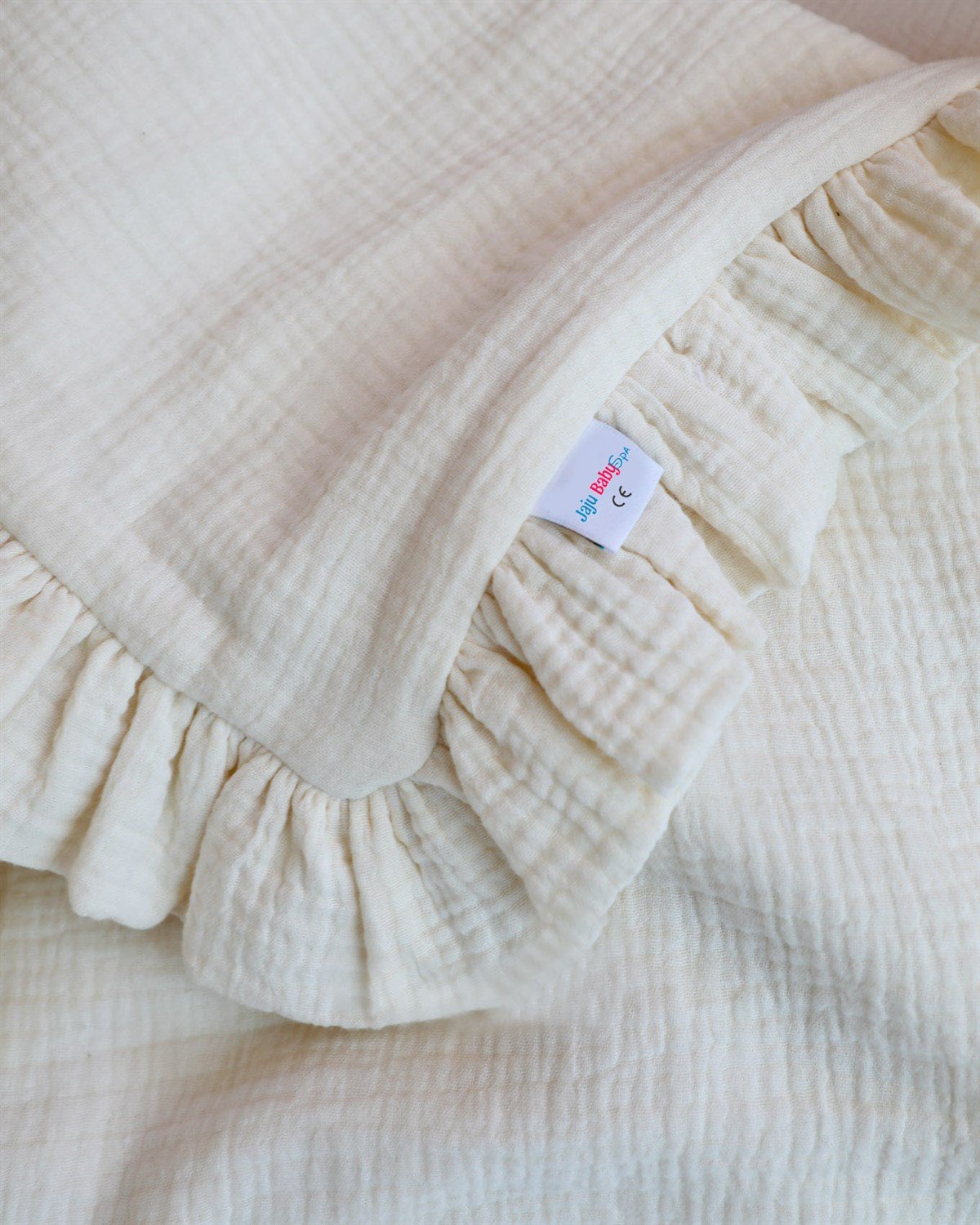 Jaju Baby Krem Rengi 110*110 cm Müslin Pamuk Bebek Kundak Battaniye Yeni Doğan Bebek Yatak Organik Bebek Battaniyesi Yenidoğan Battaniye