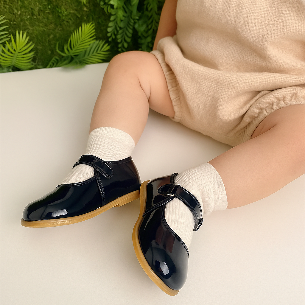 Jaju Baby Lacivert Kız Çocuk Babet Ayakkabı