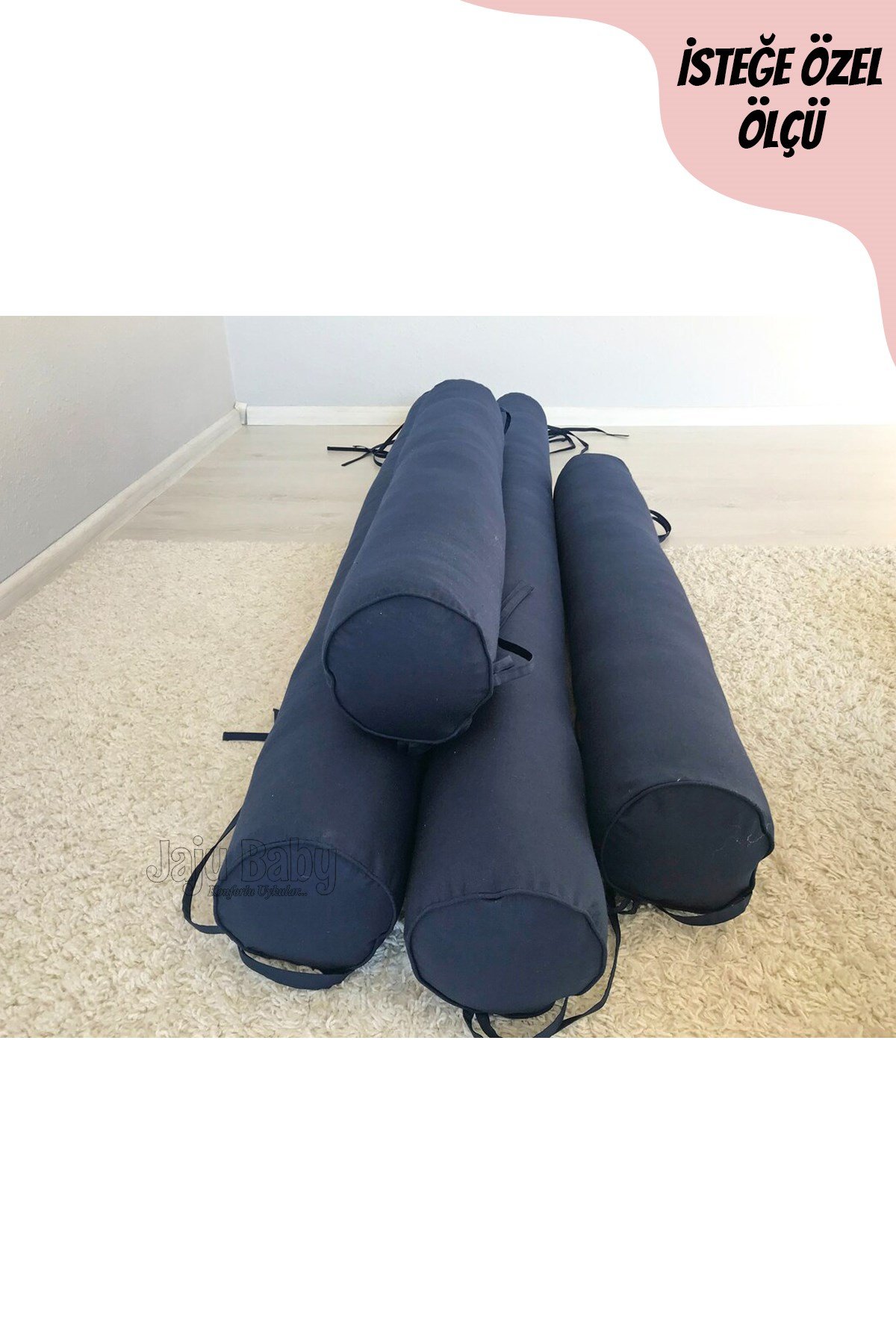 Jaju Baby Lacivert Montessori Yatak Bariyer Beşik Kenar Koruma Özel Ölçü