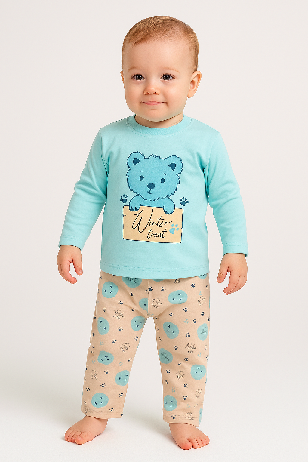 Jaju Baby Mavi Erkek Pijama Takımı