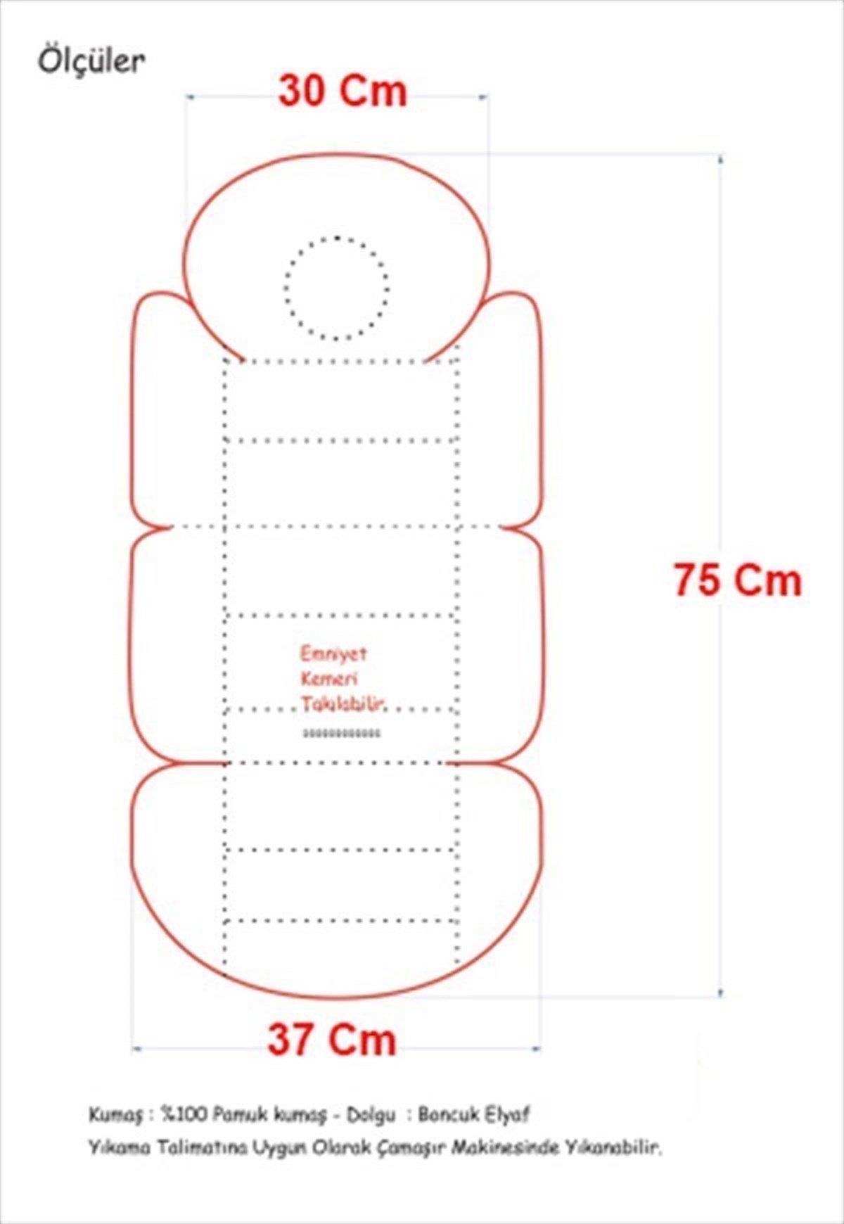 Jaju Baby Mavi Panda Bebek Arabası Minderi