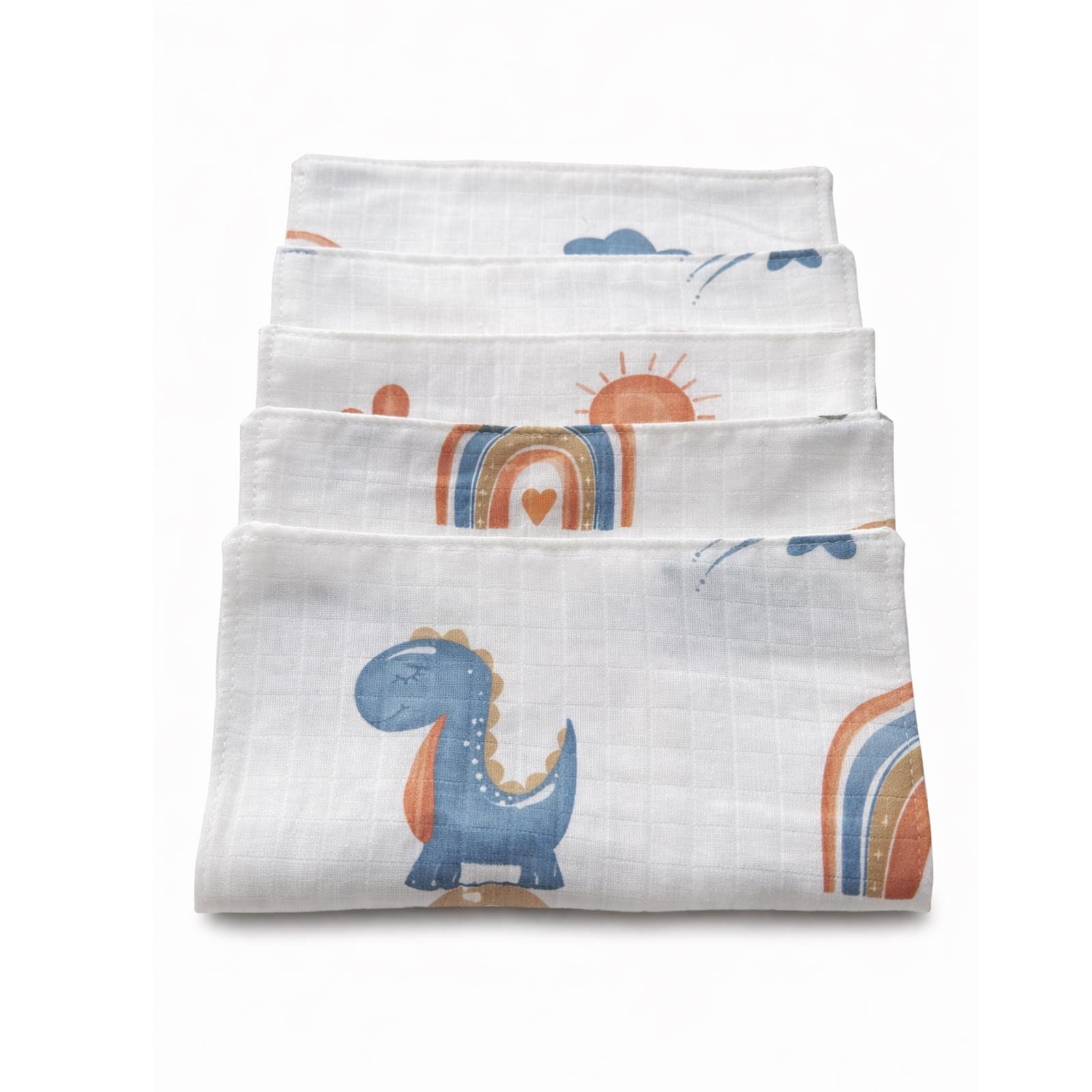 Jaju Baby Mavi Uçan Balon Desenli Müslin Battaniye Mendil ve Yastık 6 Parça Set