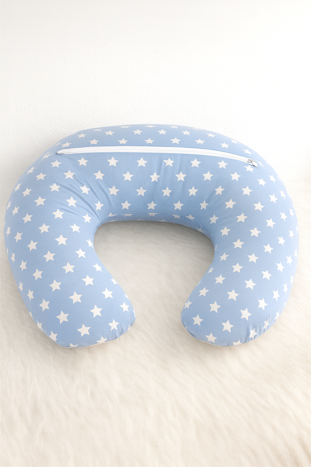 Jaju Baby Mavi Yıldız Desenli Emzirme Yastığı - Destek Minderi