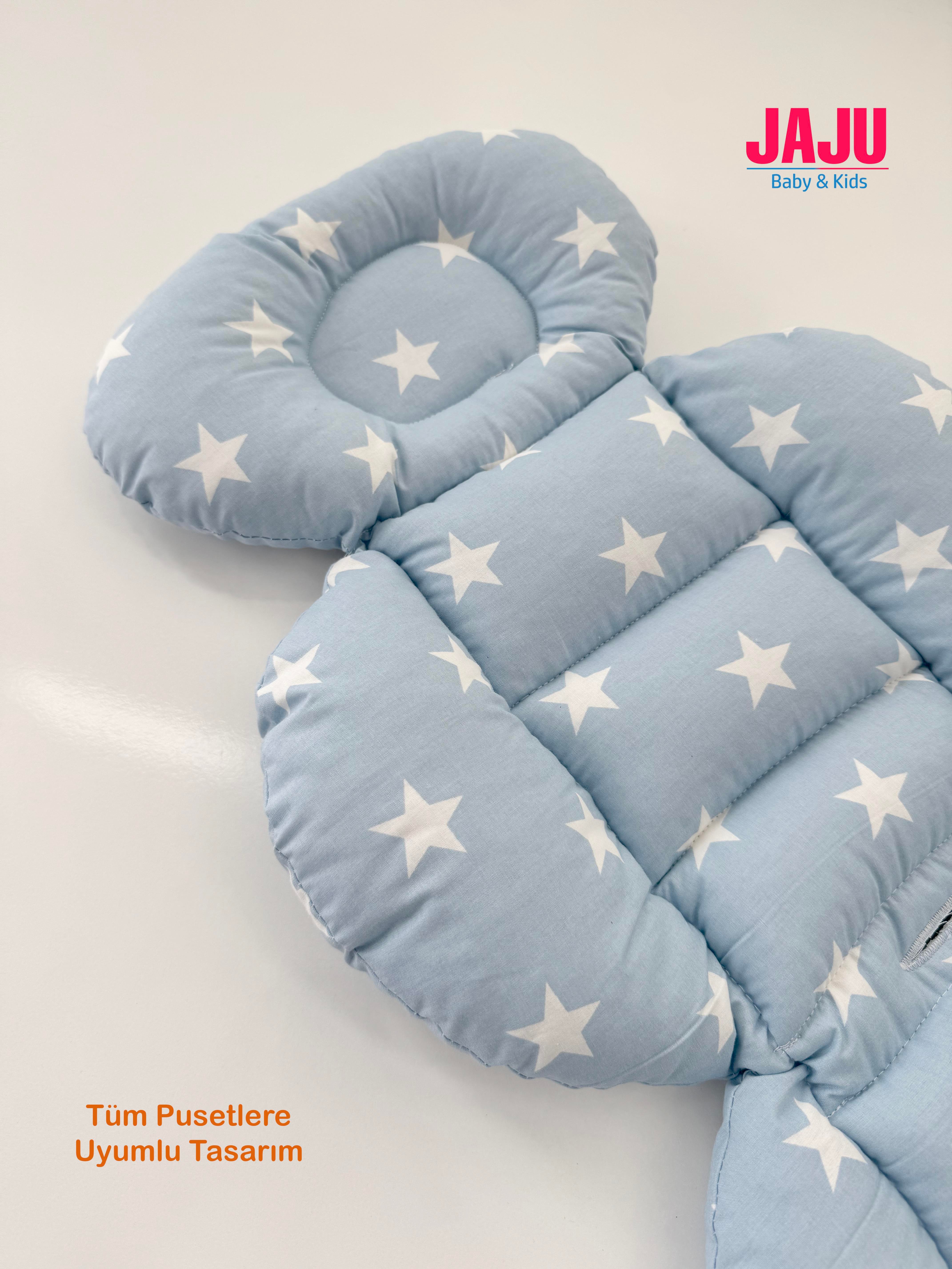 Jaju Baby Mavi Yıldızlı Oto Koltuğu Minderi - Puset Minderi