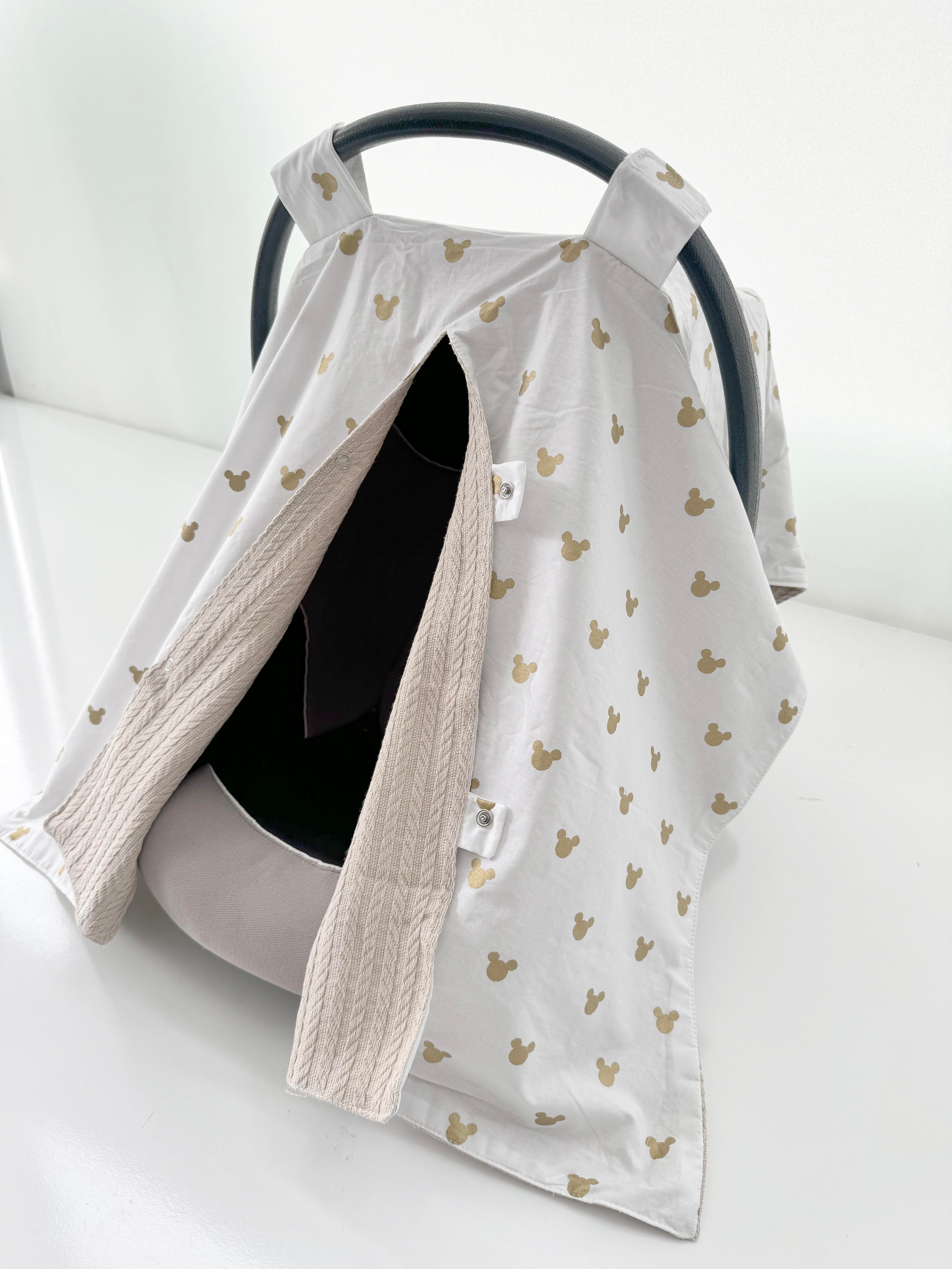 Jaju Baby Mavi Zigzag ve Yıldız Kombinli Puset Örtüsü ve İç Kılıfı