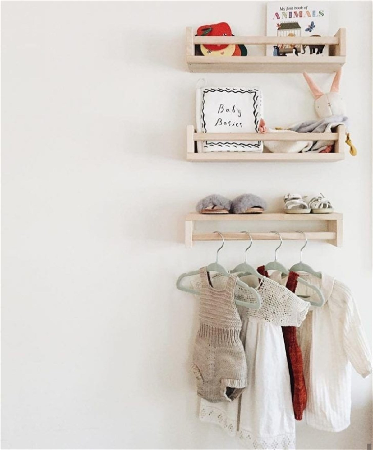 Jaju Baby Montessori Kitaplık Çocuk Odası Duvar Rafı Ahşap Kitaplık Raf 3 Adet