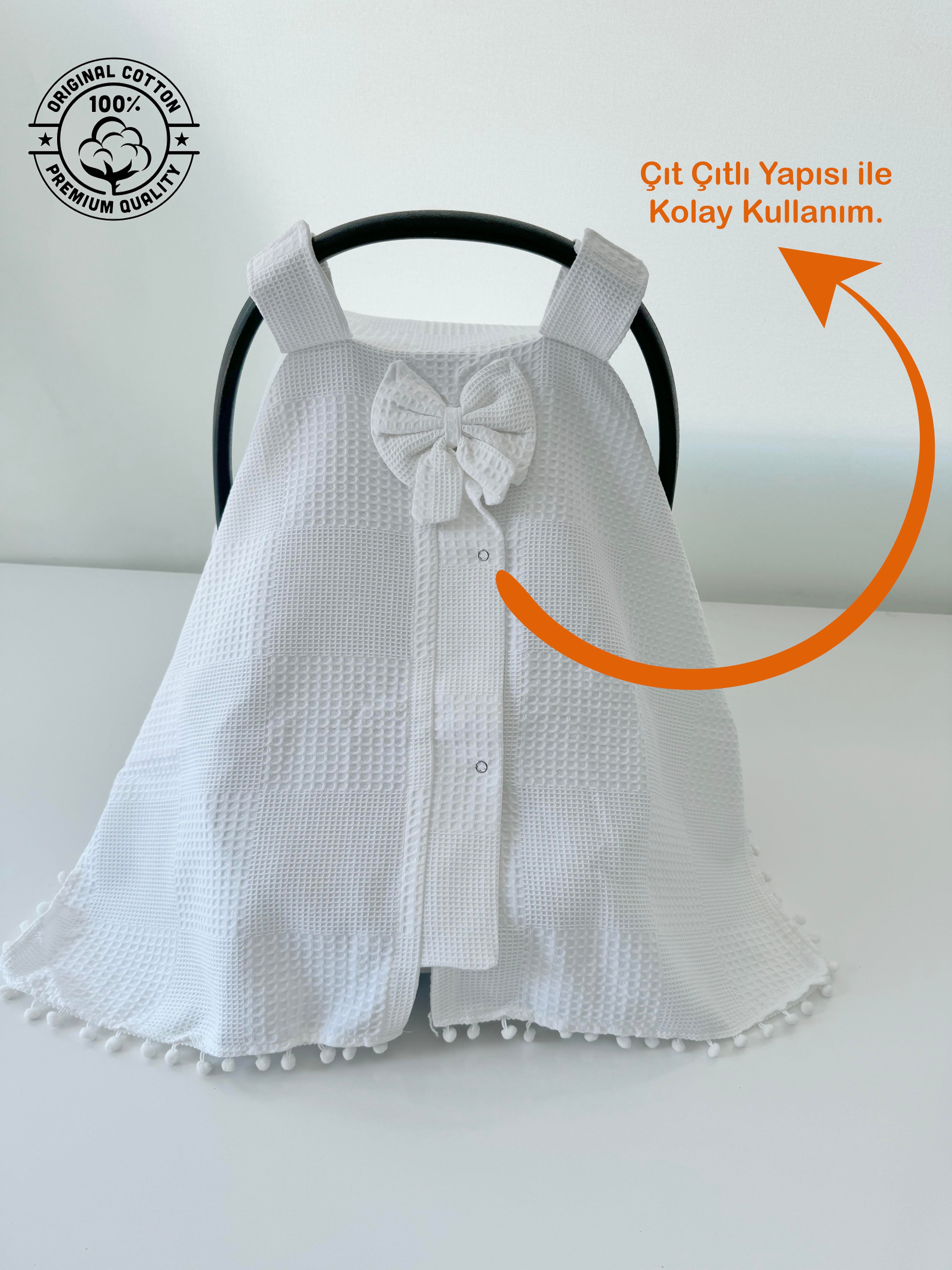 Jaju Baby Mor ve Zikzak Kombinli Puset Örtüsü ve İç Kılıfı