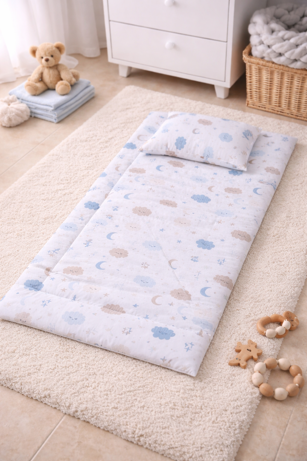 Jaju Baby Müslin Alt Açma Matı ve Yastık Set