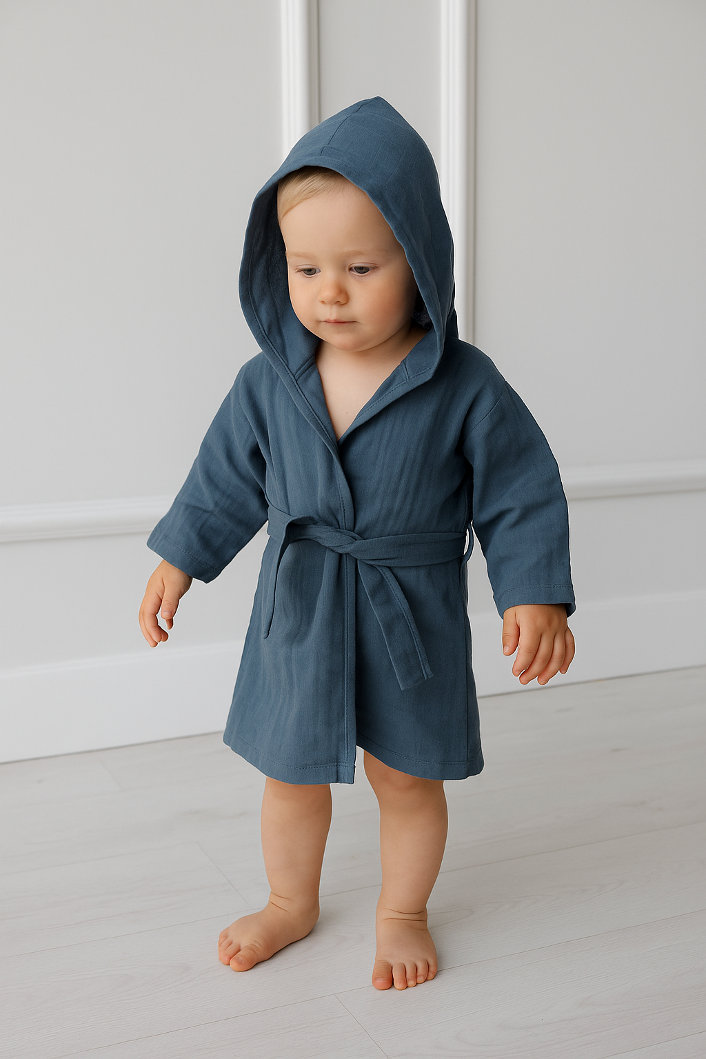 Jaju Baby Müslin İndigo Bornoz