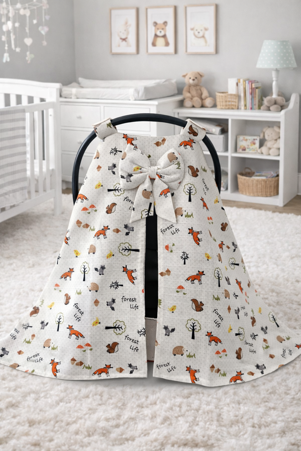 Jaju Baby Müslin Kumaş Tilki Tasarım Puset Örtüsü 