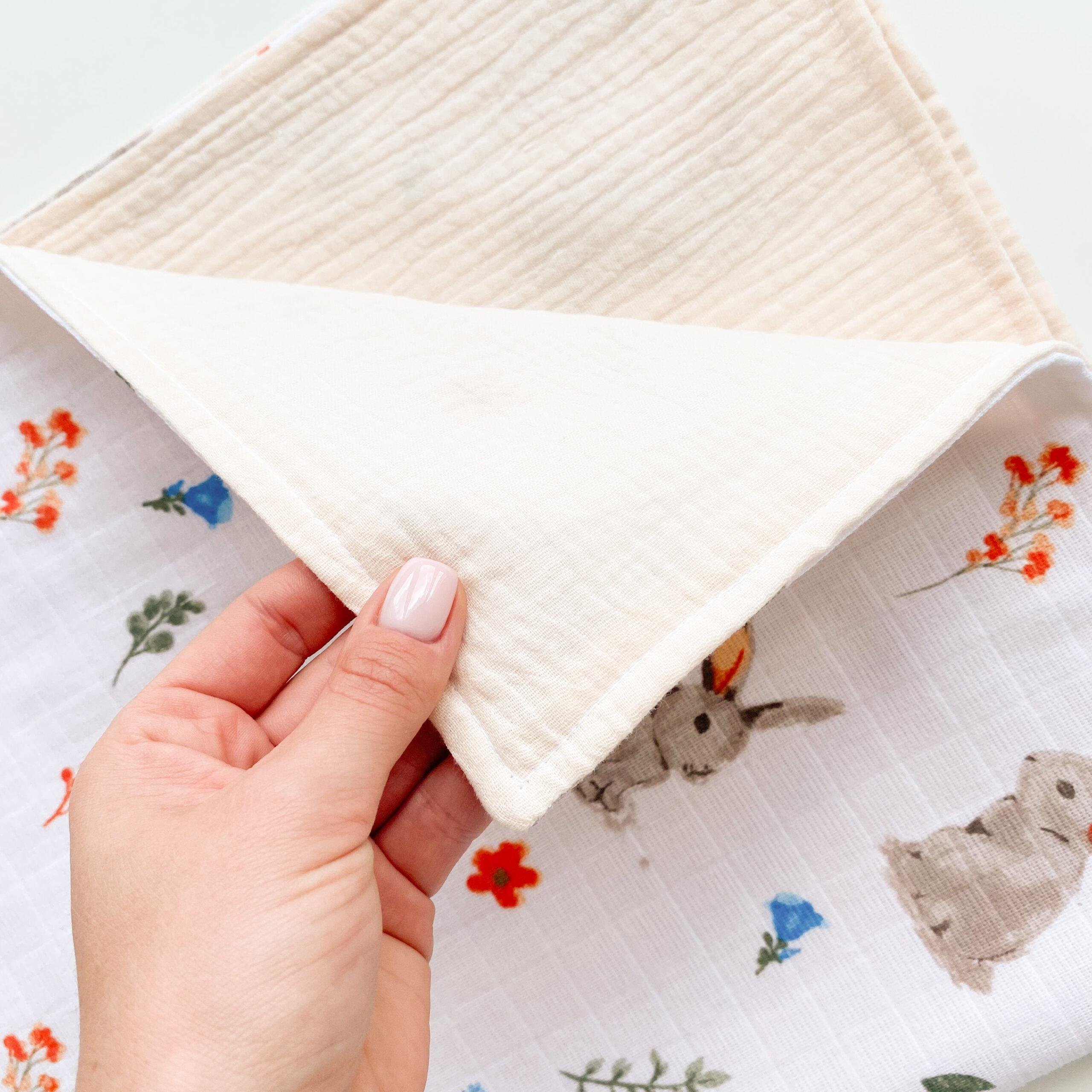 Jaju Baby Müslin Kumaş ve Tavşan Müslin Bebek Battaniye 110x100 cm