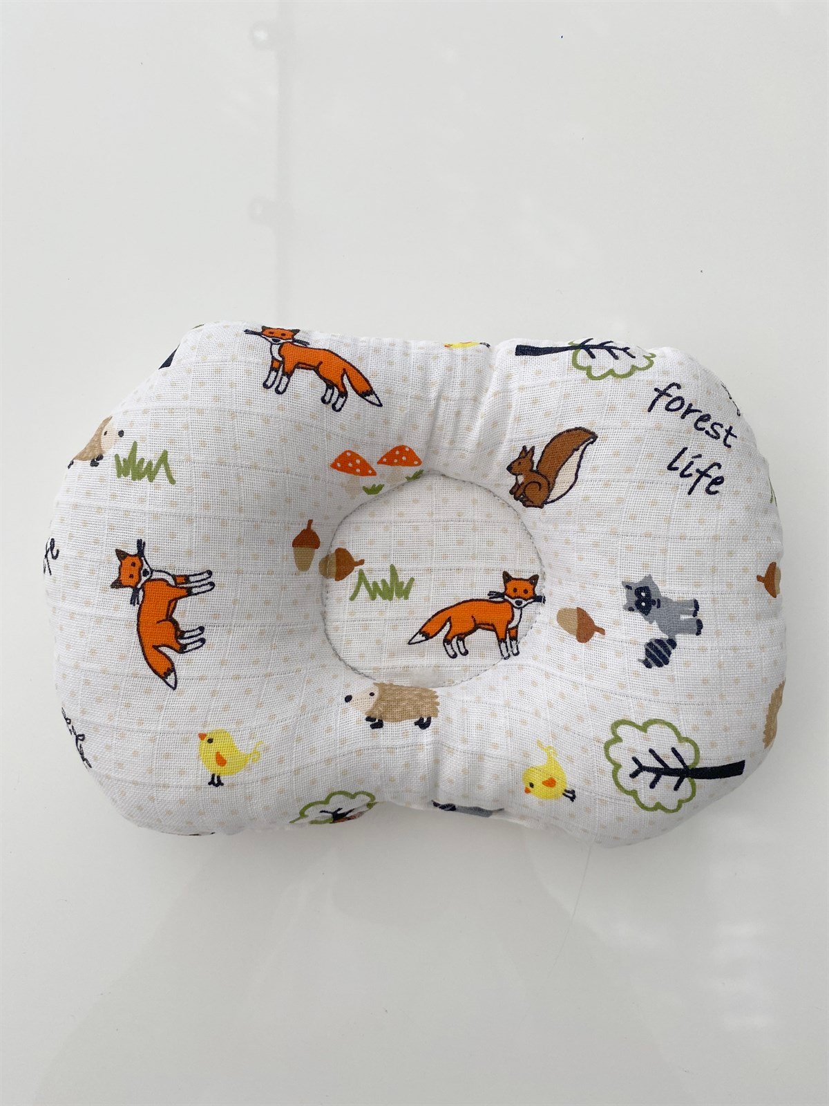 Jaju Baby Müslin Orman Düz Kafa Yastığı Kafa Şekillendirici Bebek Yastık