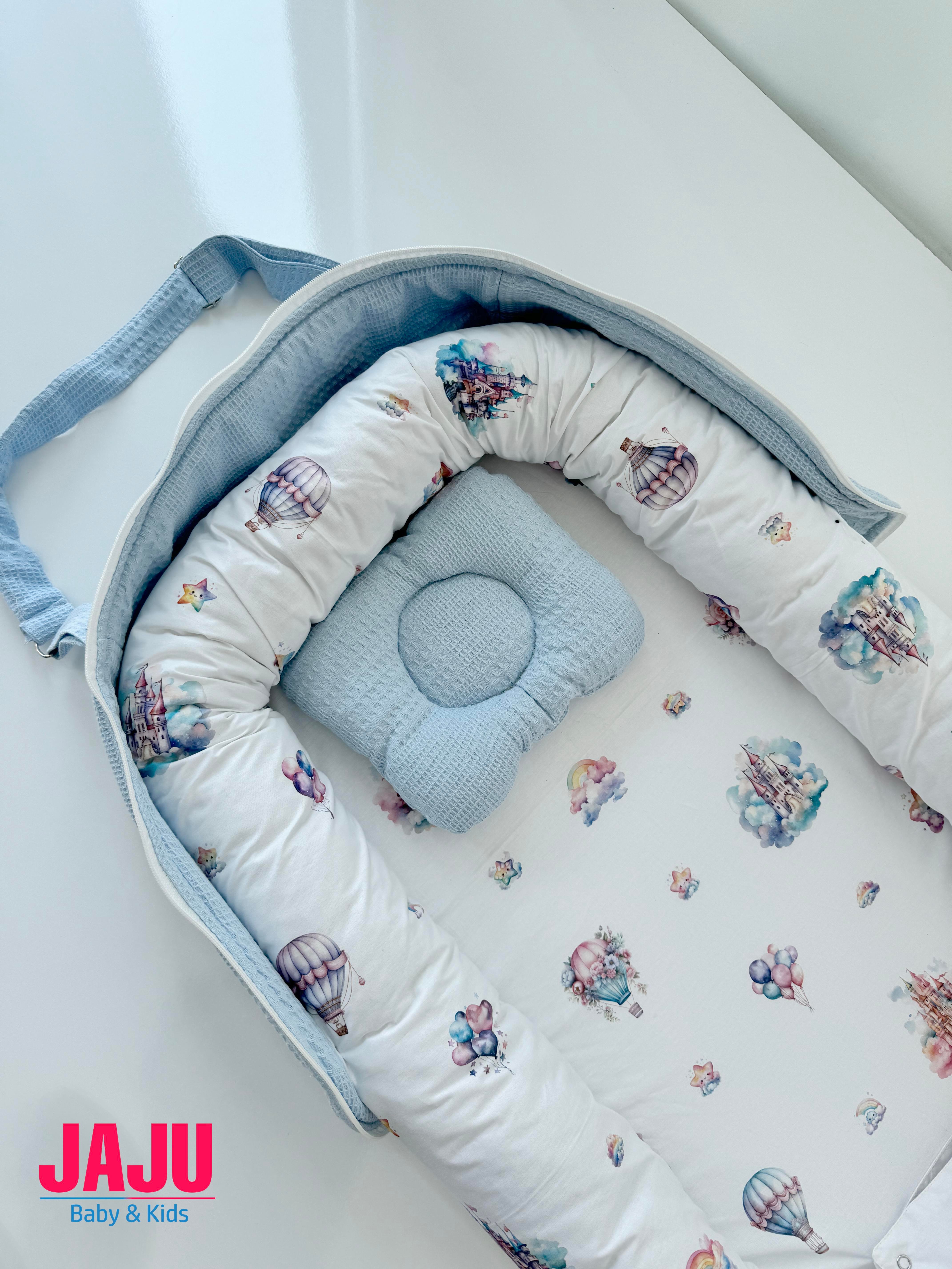 Jaju Baby Nest Çantalı Babynest Taşınabilir Anne Yanı Sevimli Balonlar Babynest