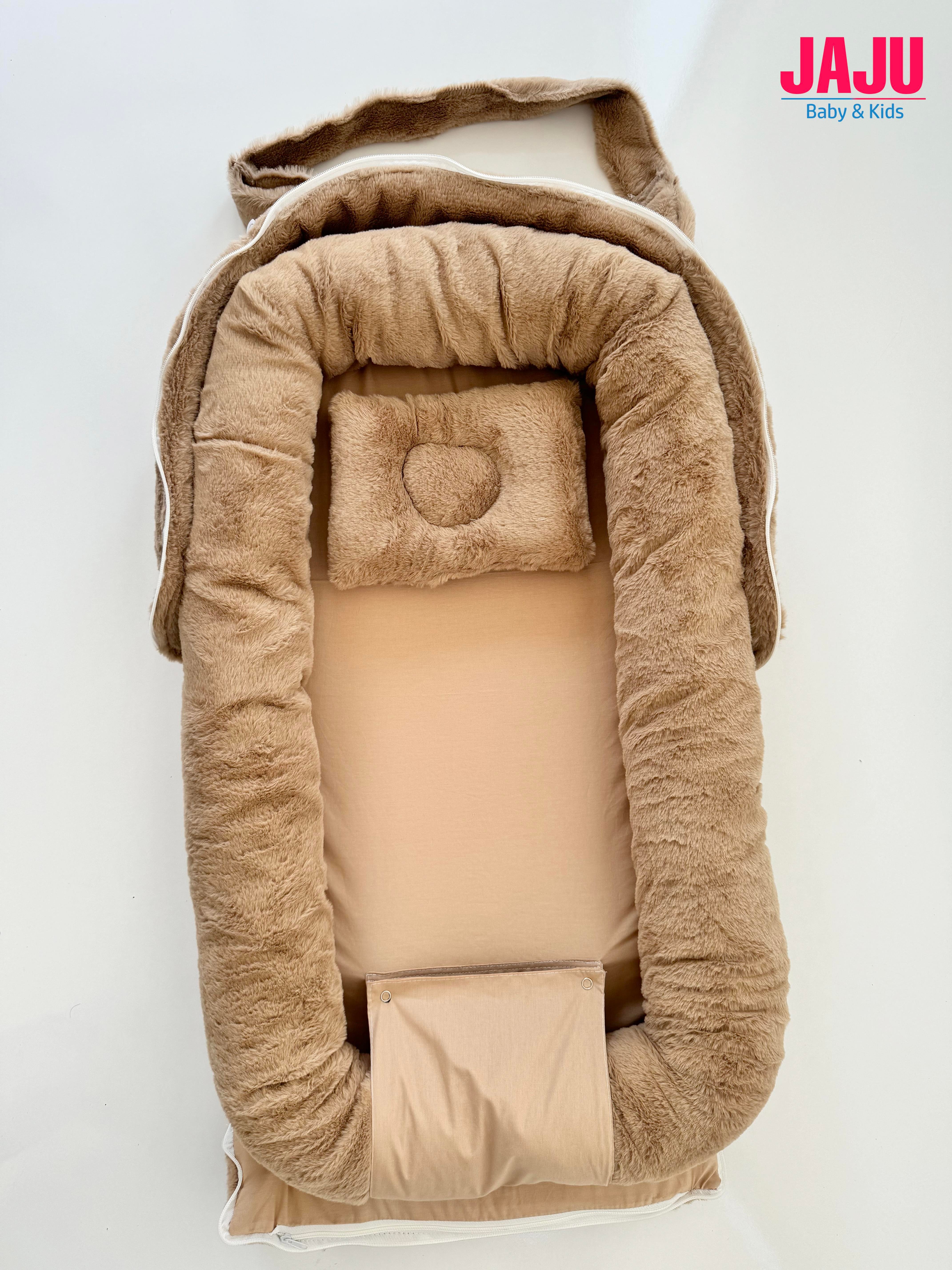 Jaju Baby Nest Çantalı Babynest Taşınabilir Anne Yanı Premium Peluş Babynest