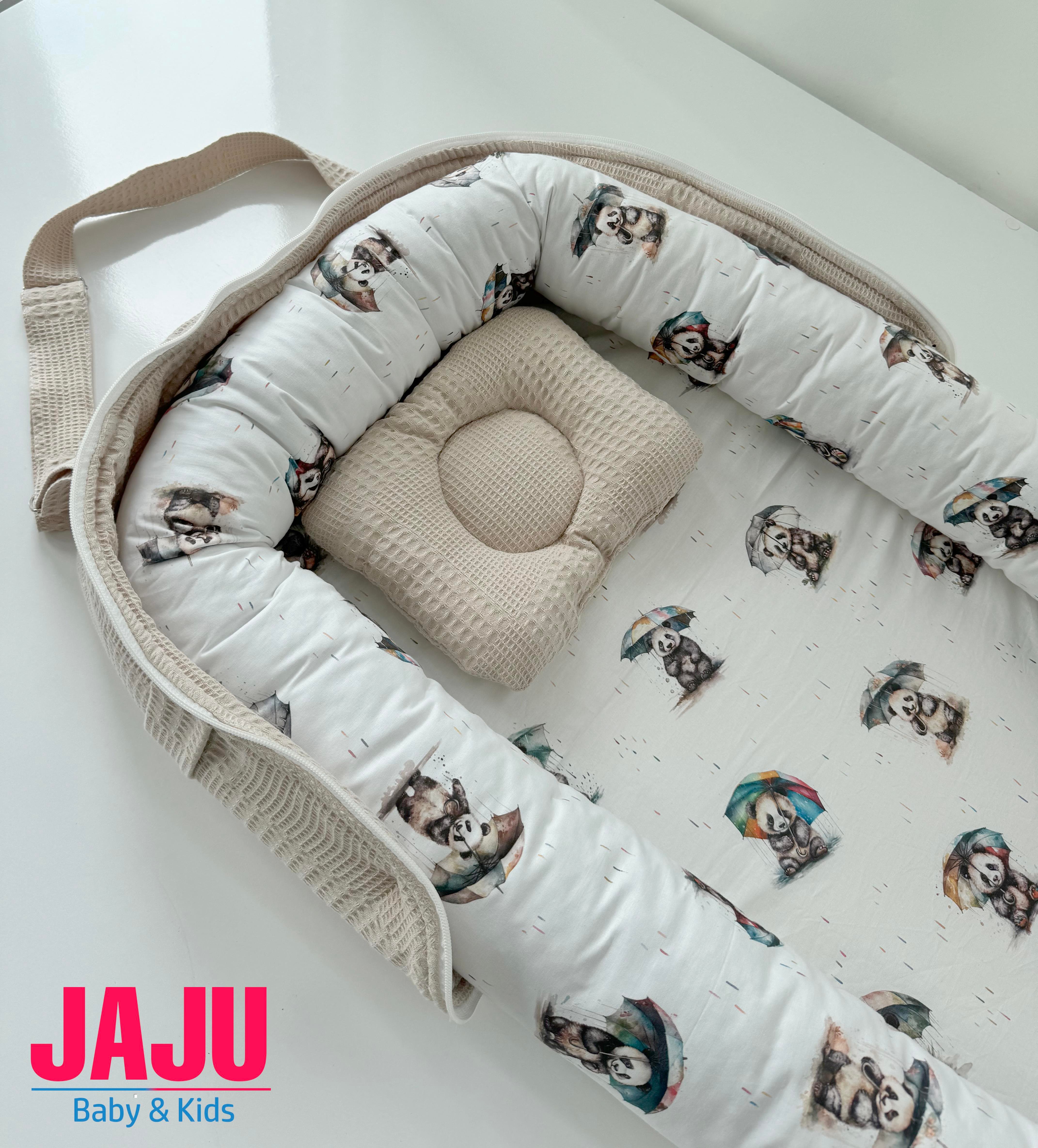 Jaju Baby Nest Çantalı Babynest Taşınabilir Anne Yanı Islanan Panda Pike Babynest