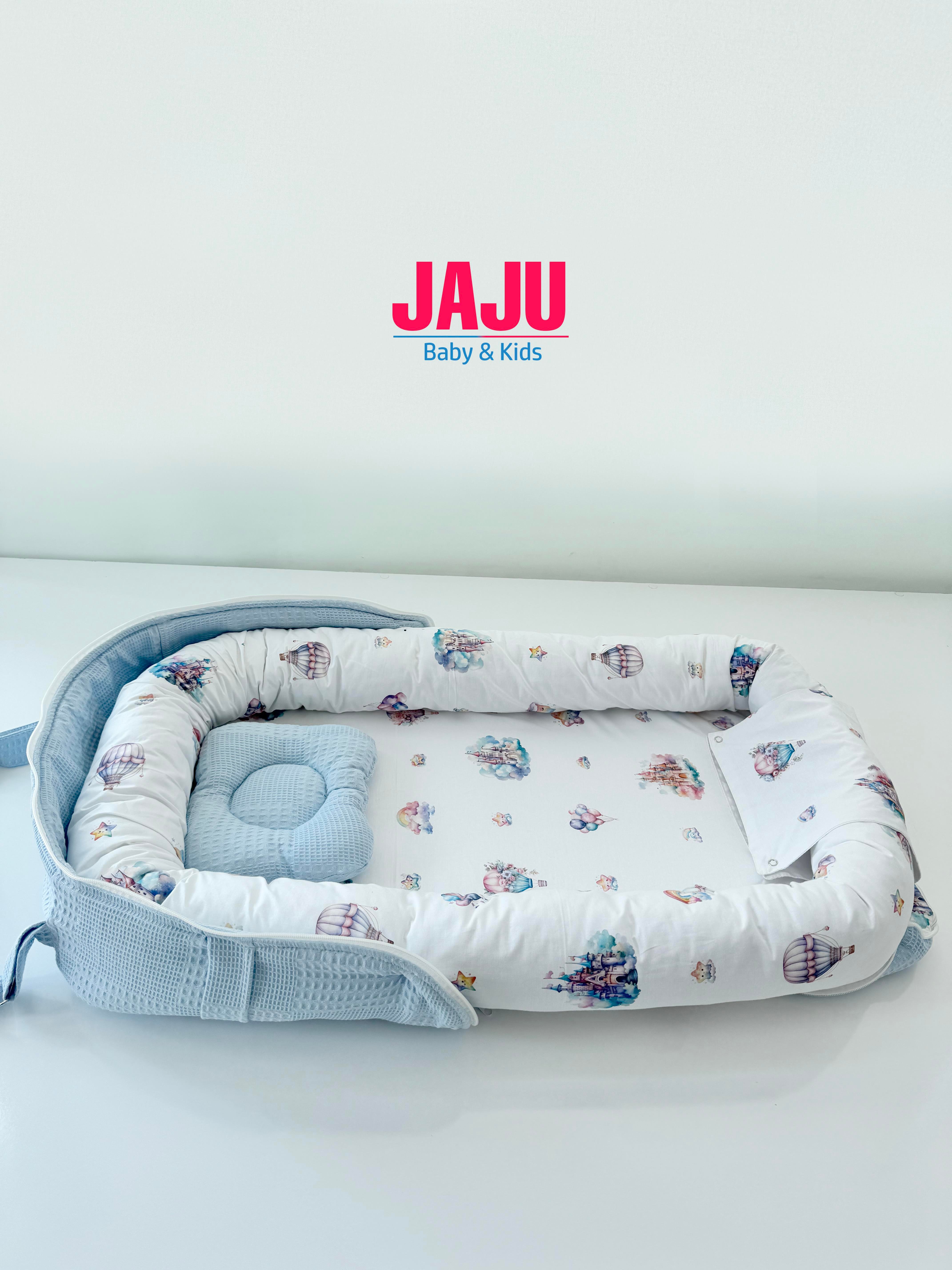 Jaju Baby Nest Çantalı Babynest Taşınabilir Anne Yanı Sevimli Balonlar Babynest