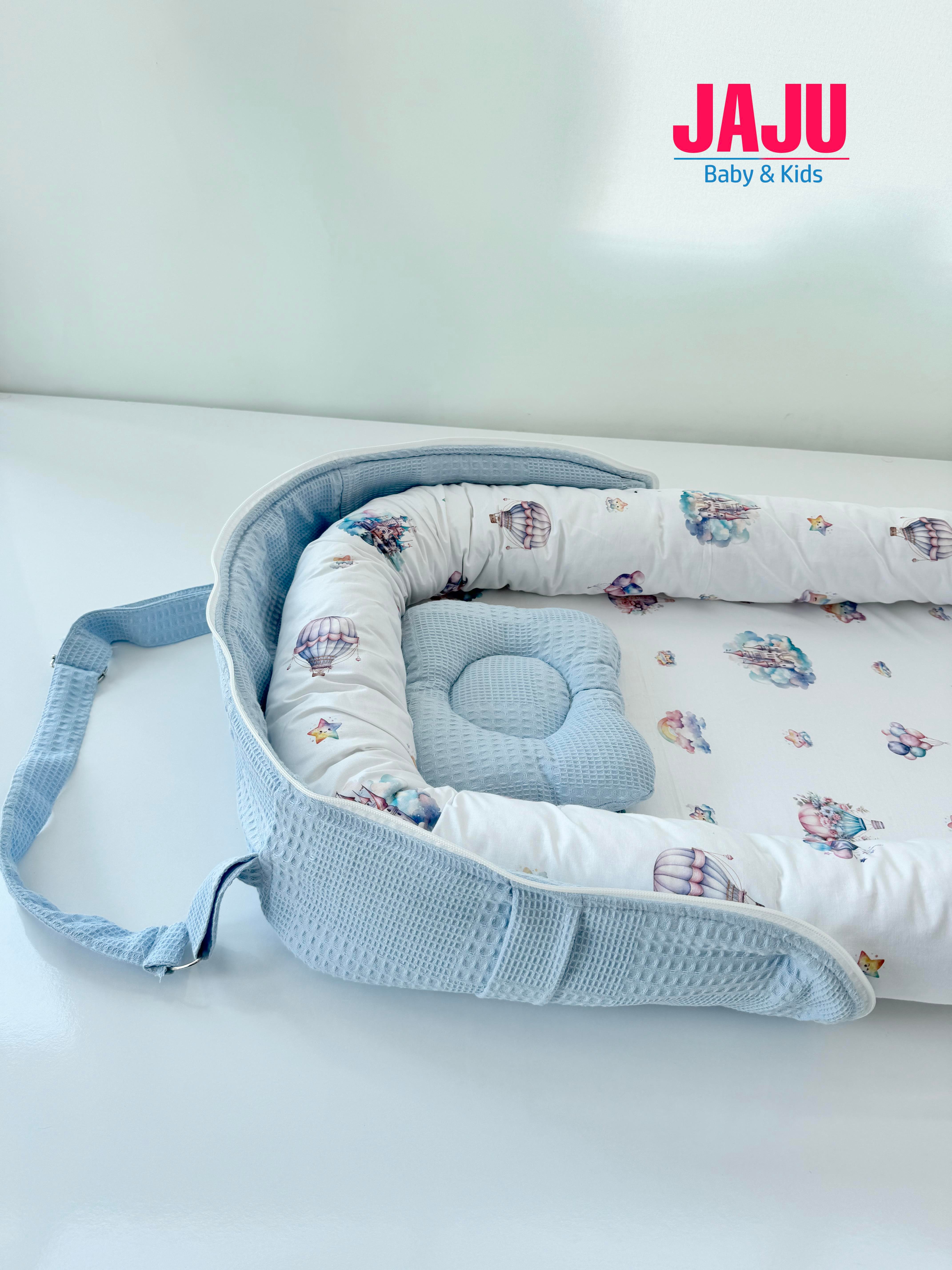 Jaju Baby Nest Çantalı Babynest Taşınabilir Anne Yanı Sevimli Balonlar Babynest