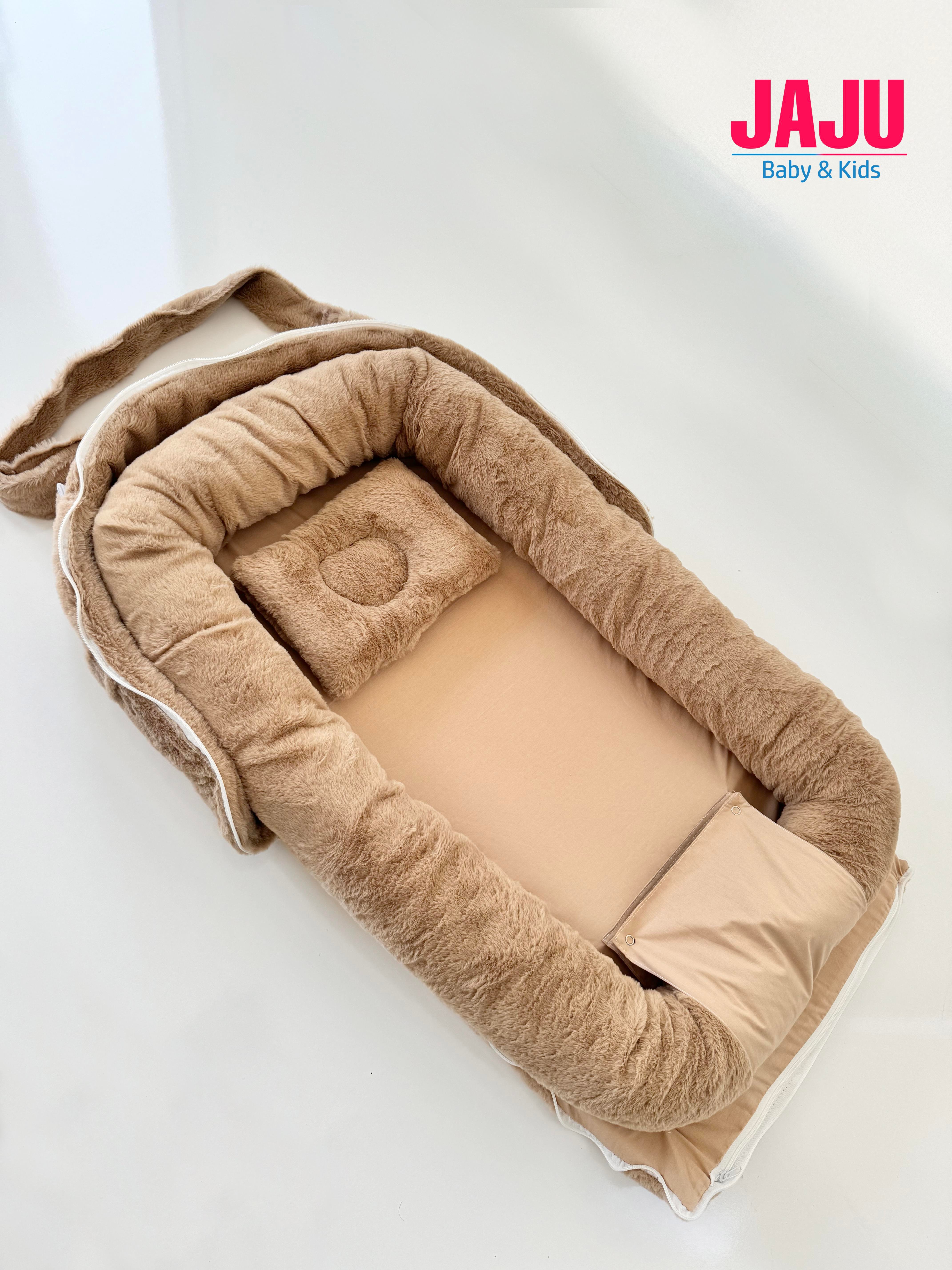 Jaju Baby Nest Çantalı Babynest Taşınabilir Anne Yanı Premium Peluş Babynest