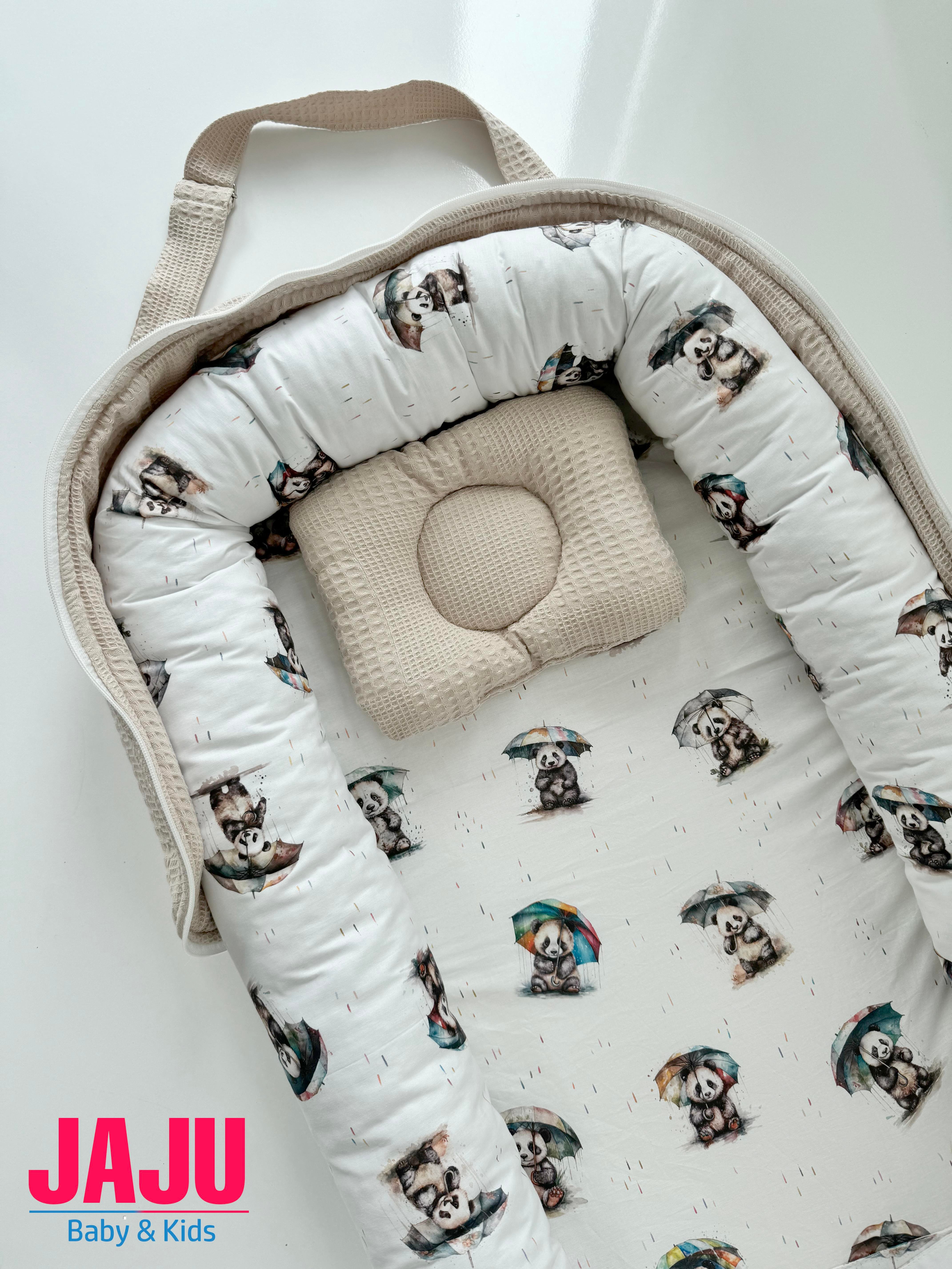 Jaju Baby Nest Çantalı Babynest Taşınabilir Anne Yanı Islanan Panda Pike Babynest