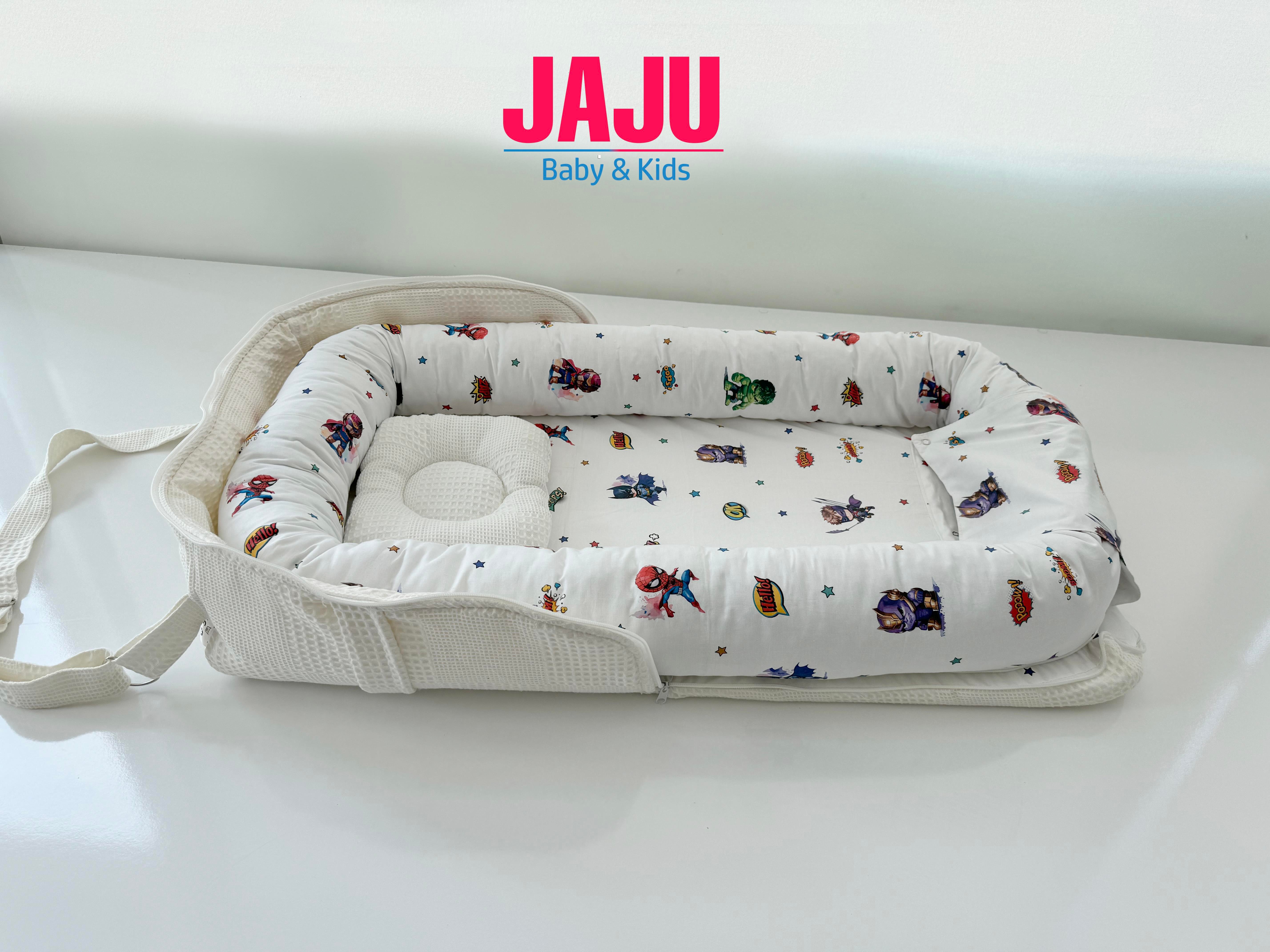 Jaju Baby Nest Çantalı Babynest Taşınabilir Anne Yanı Sevimli Karakterler Pike Babynest